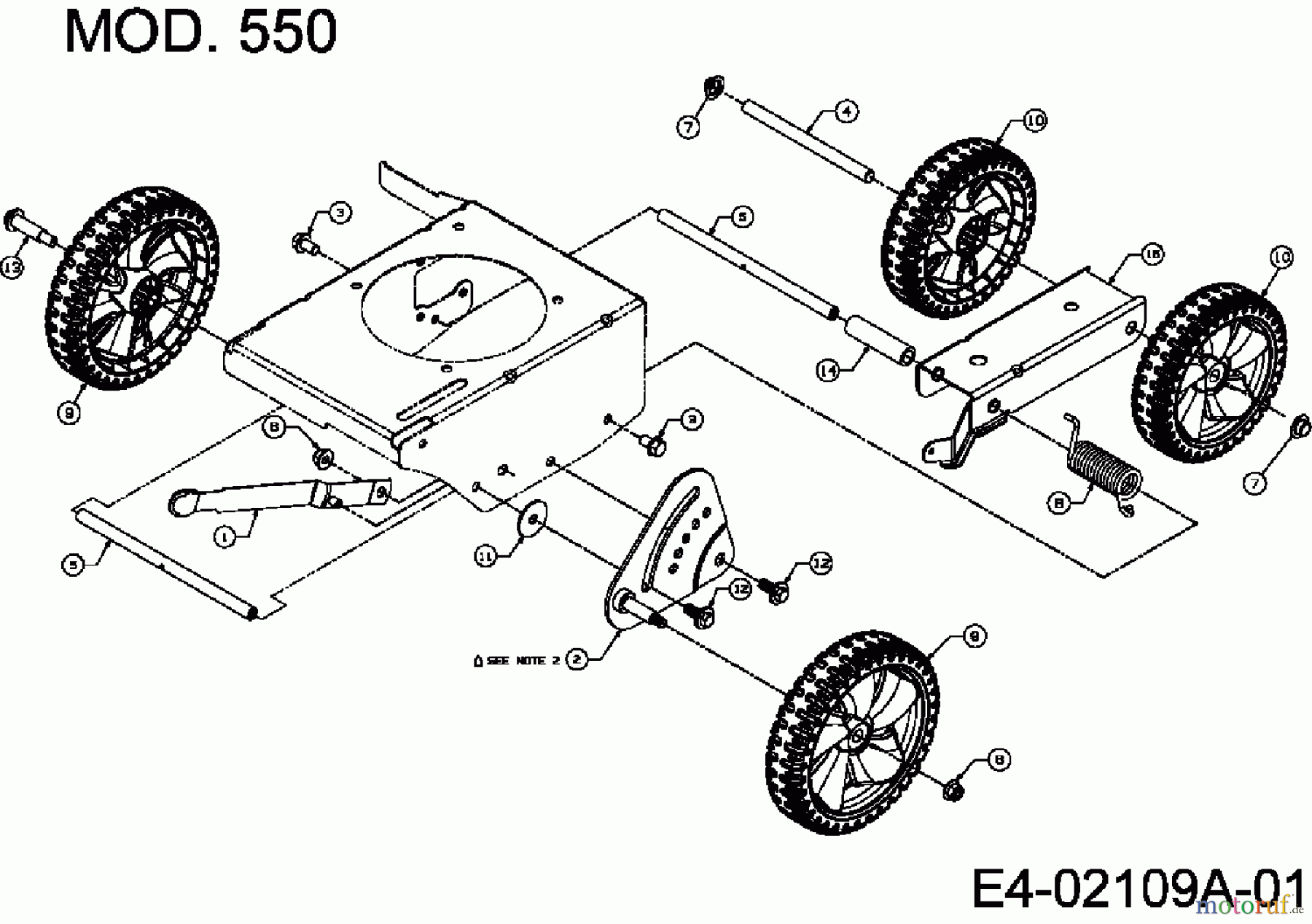  MTD ältere Modelle Kantenschneider 550 G 25A-550G678  (2010) Räder