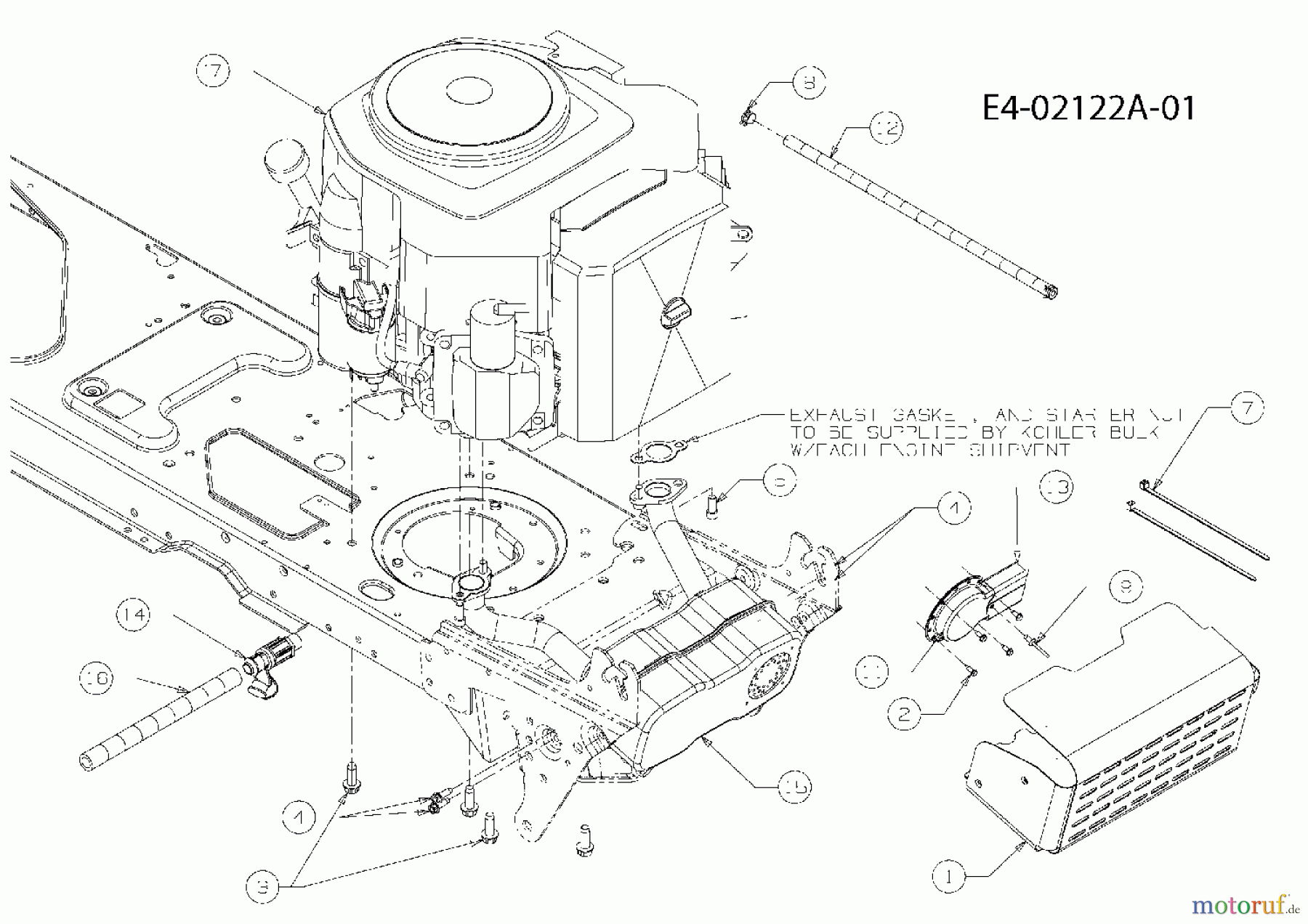  Cub Cadet Gartentraktoren GT 1223 14AB13CP603  (2007) Motorzubehör