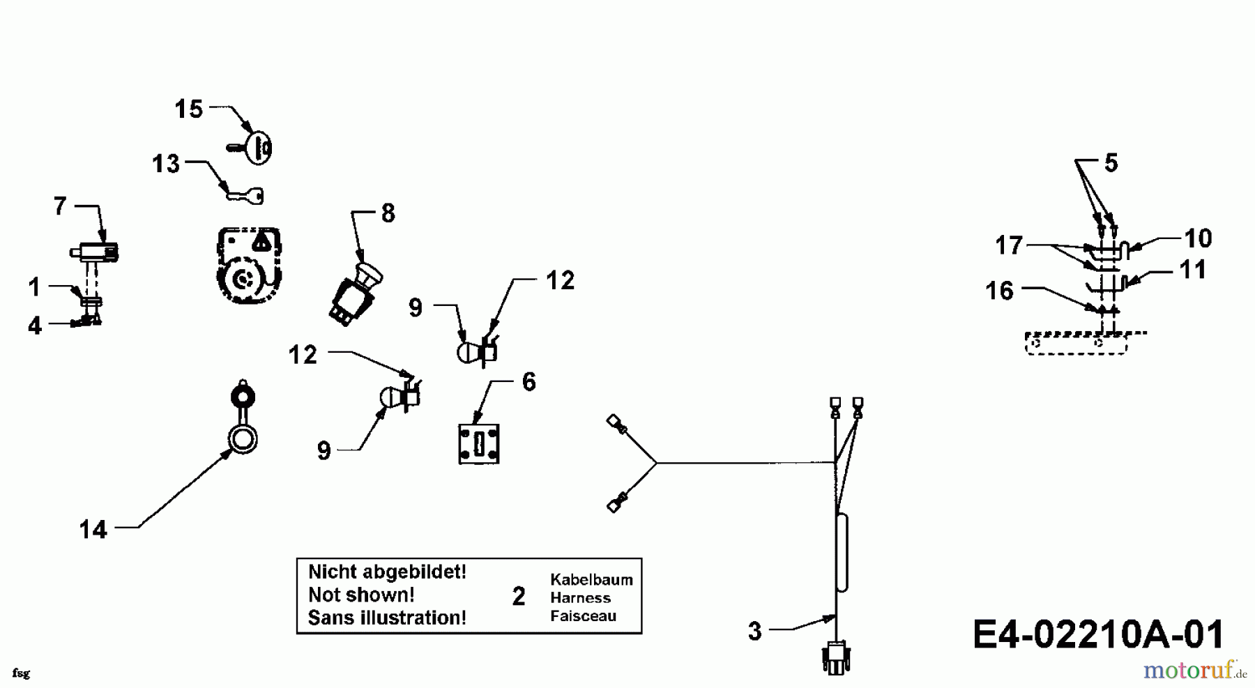  Cub Cadet Gartentraktoren GT 1223 14AP13CP603  (2005) Elektroteile bis 02.02.2005