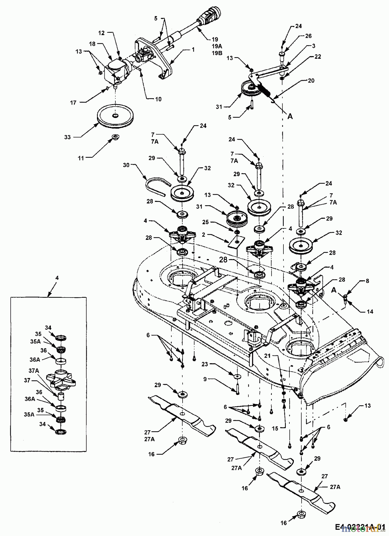 MTD Zubehör Zubehör Garten- und Rasentraktoren Mähwerke für 3000 SD Serie, Mähwerk 54