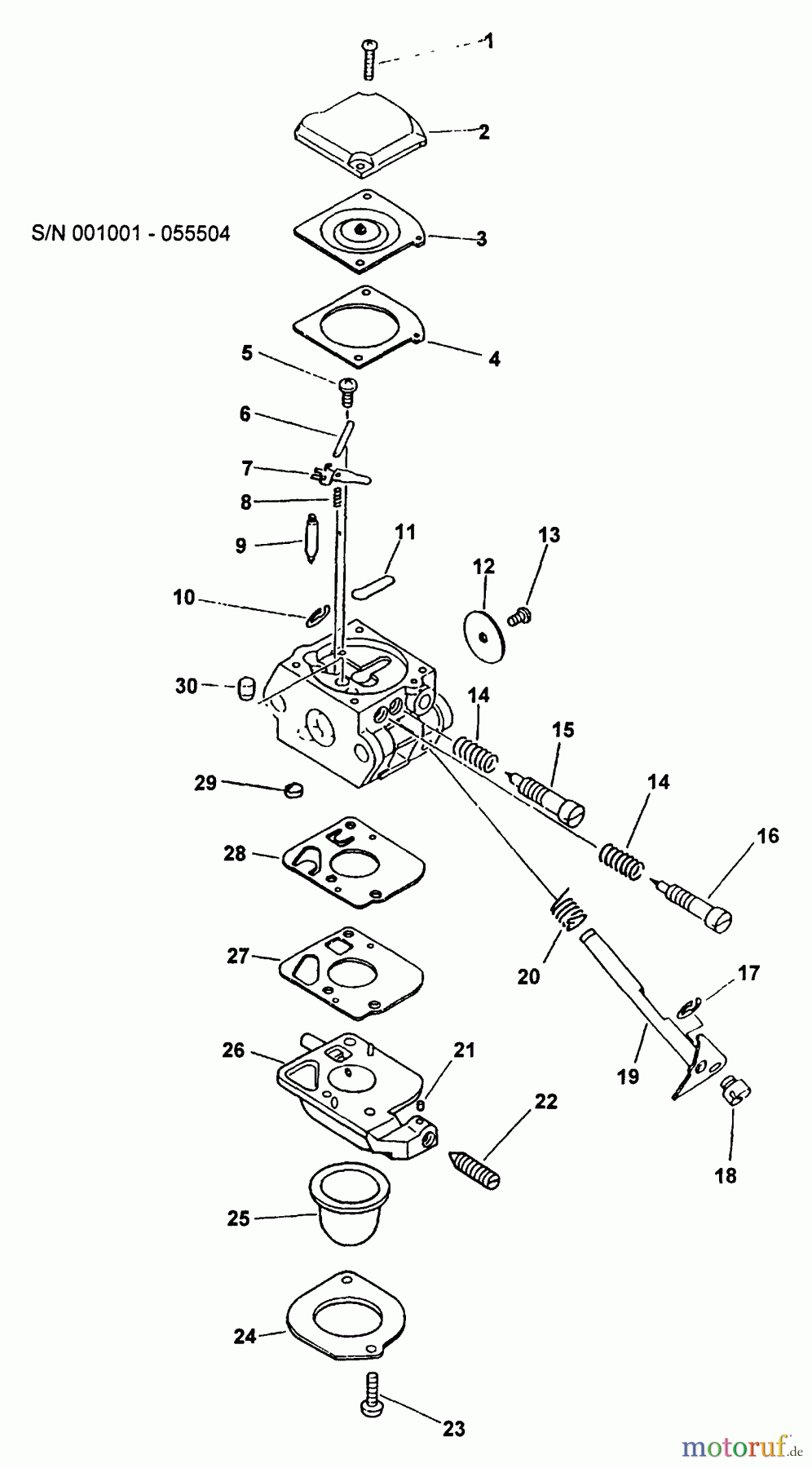  Echo Hochentaster PP-1200 - Echo Pole Saw / Pruner (Type 1) Carburetor  S/N: 001001 - 055504