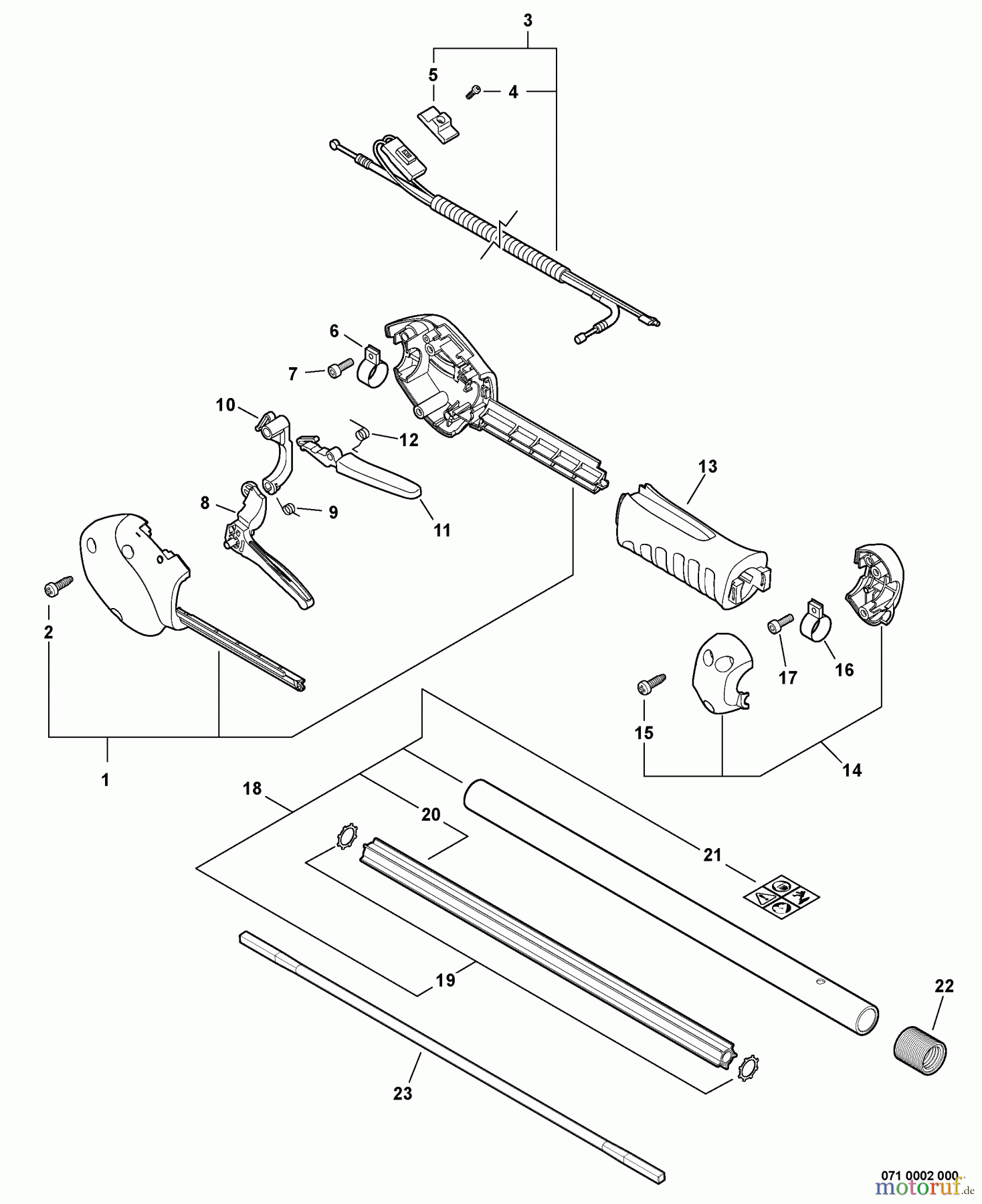 Echo Hochentaster PPT-265S - Echo Pole Saw / Pruner, S/N: E09412001001 - E09412999999 Throttle Control, Pipe Asy