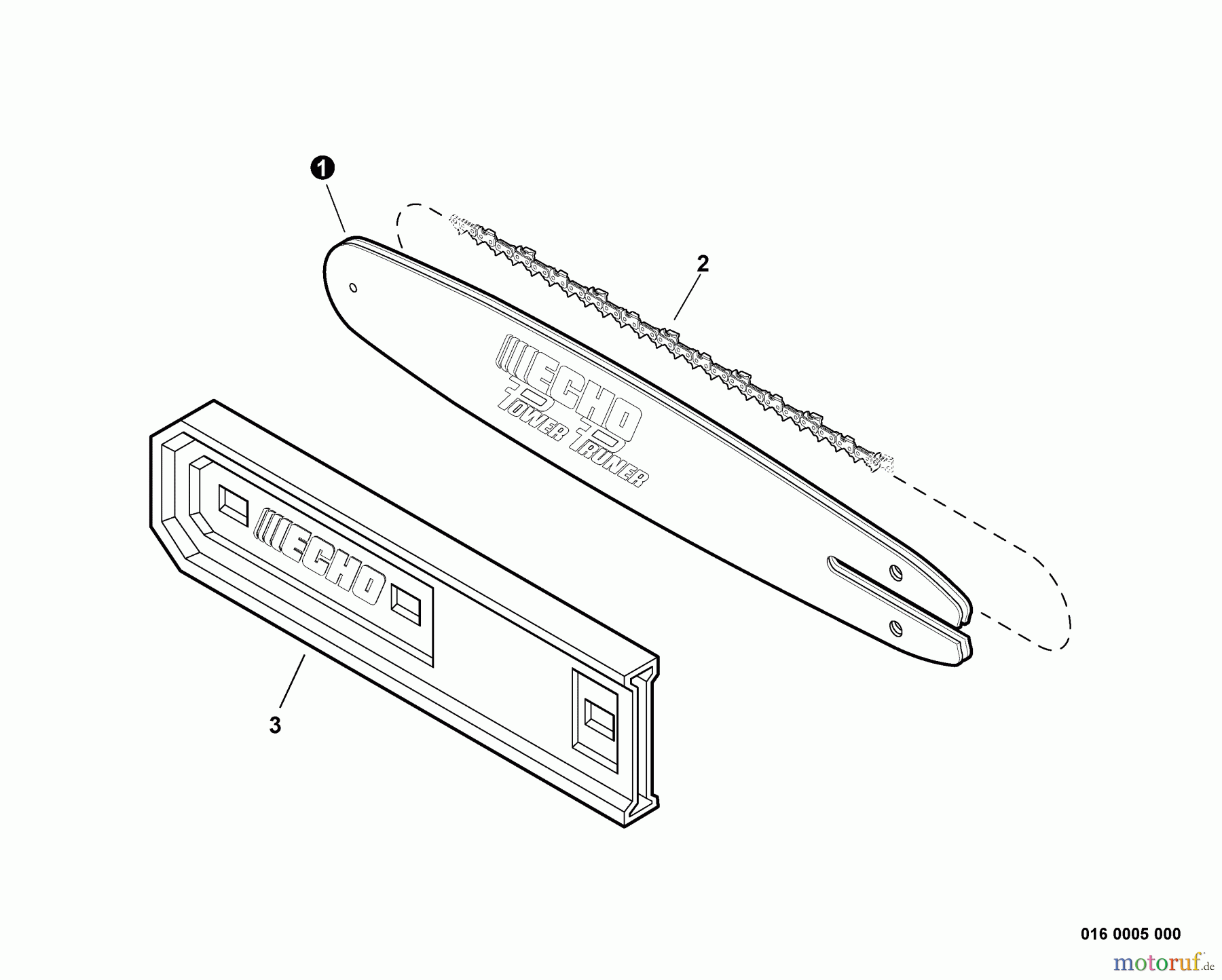  Echo Hochentaster PPT-265 - Echo Pole Saw / Pruner, S/N: E08411001001 - E08411999999 Guide Bar, Saw Chain, Guide Bar Cover