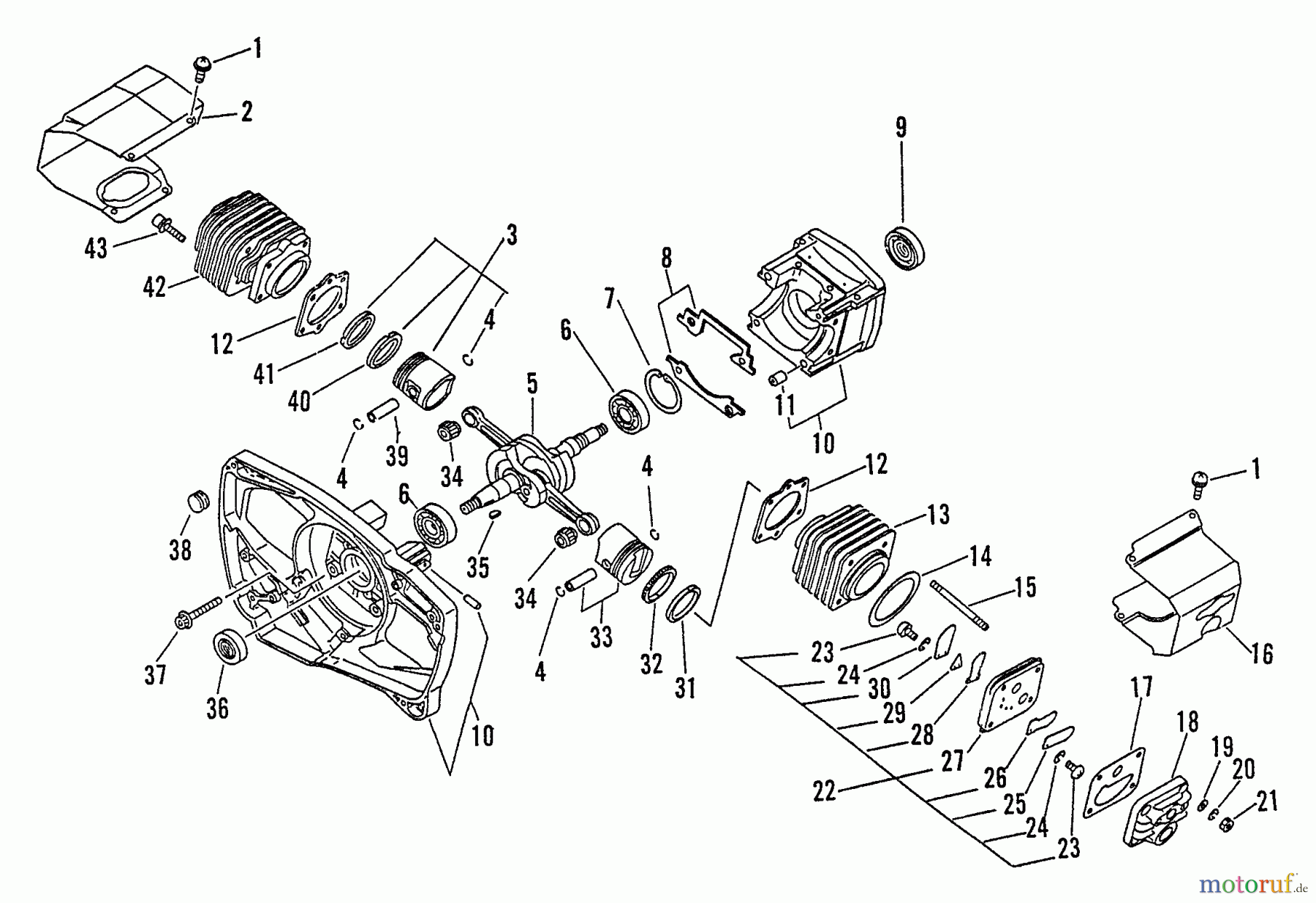 Echo Hochentaster REC-600 - Echo Pole Saw / Pruner Engine, Crankcase, Cover