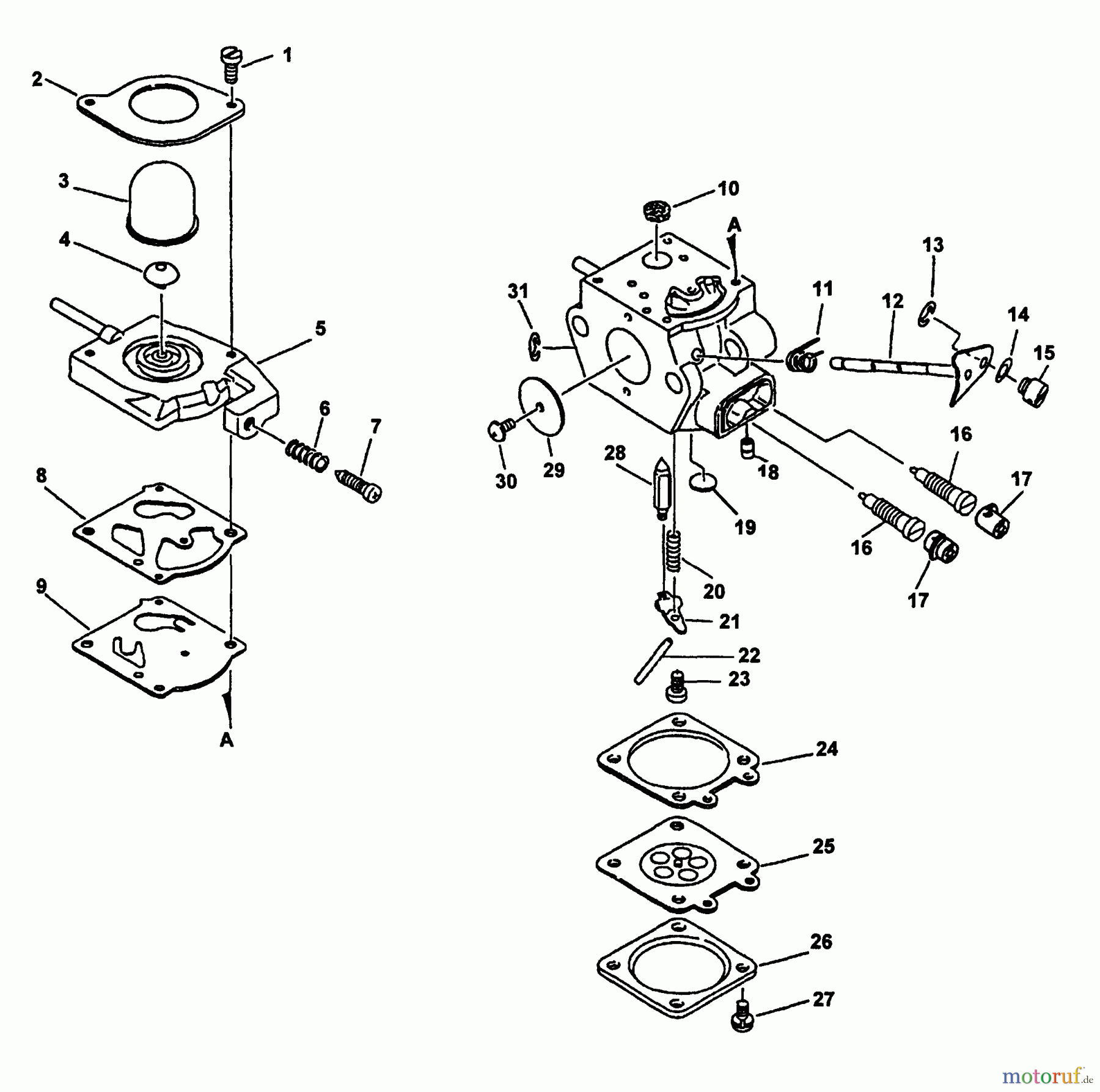 Echo Hochentaster SRS-2400 - Echo Pole Saw / Pruner (Type 1E) Carburetor