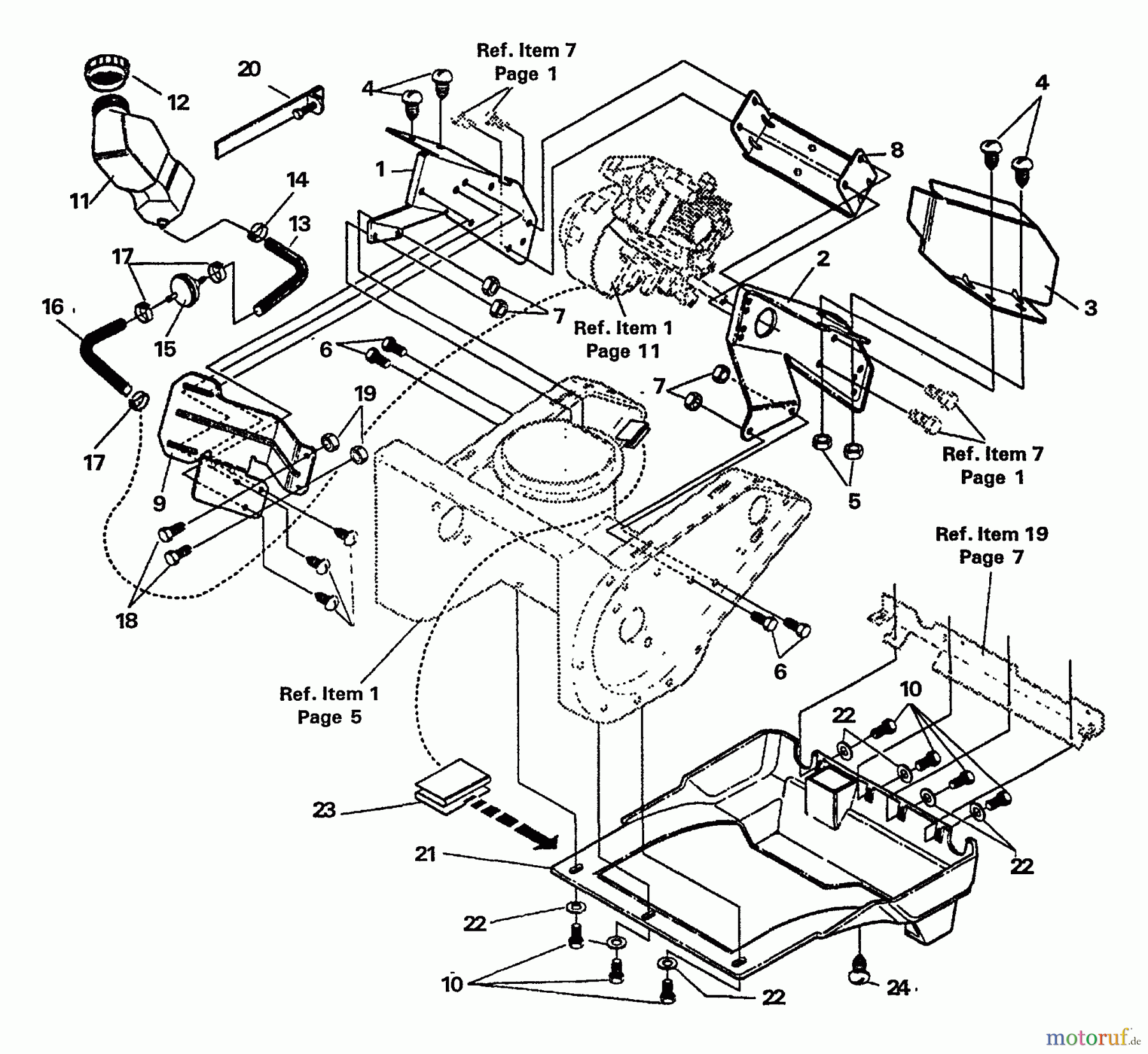 Echo Schneefräsen ST-4500E - Echo Snow Thrower, S/N: 5001181329934 & Up Fuel System, Engine Cover