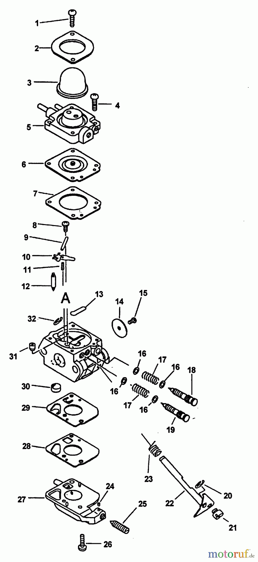  Echo Motorhacken / Kultivierer TC-2100 - Echo Tiller/Cultivator, S/N: 001001 - 999999 (Type 1) Carburetor -- C1U-K27A  S/N: 001001-011089