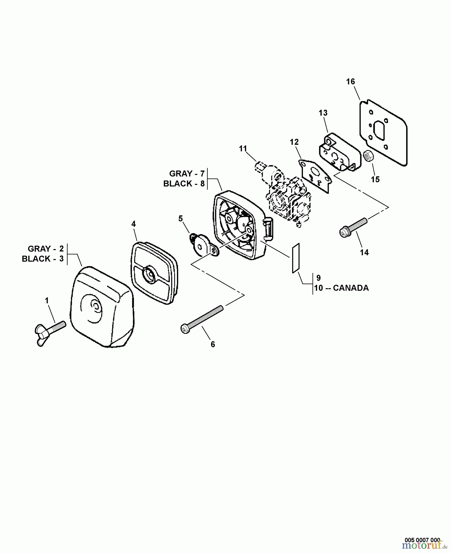  Echo Trimmer, Faden / Bürste GT-201i - Echo String Trimmer, S/N: 09001001 - 09999999 Intake