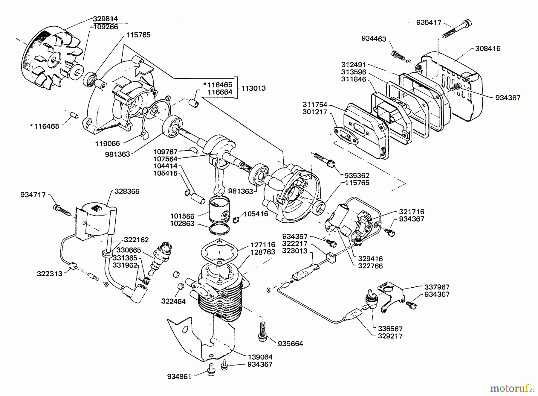 Echo Trimmer, Faden / Bürste KE-140DA - Echo String Trimmer Engine Engine, Crankcase, Ignition