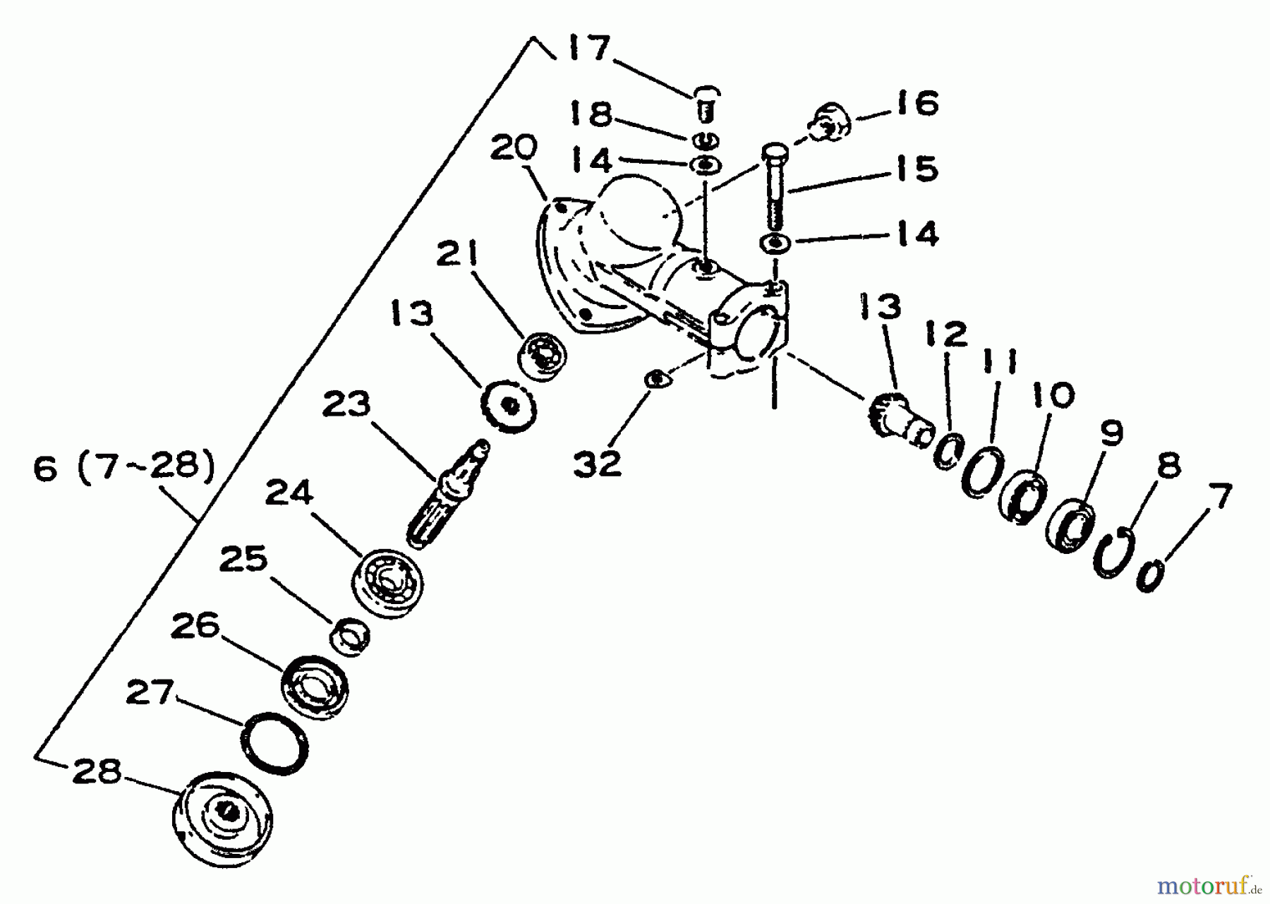 Echo Trimmer, Faden / Bürste SRM-1501 - Echo String Trimmer, S/N:0017001 - 0039000 Gearcase