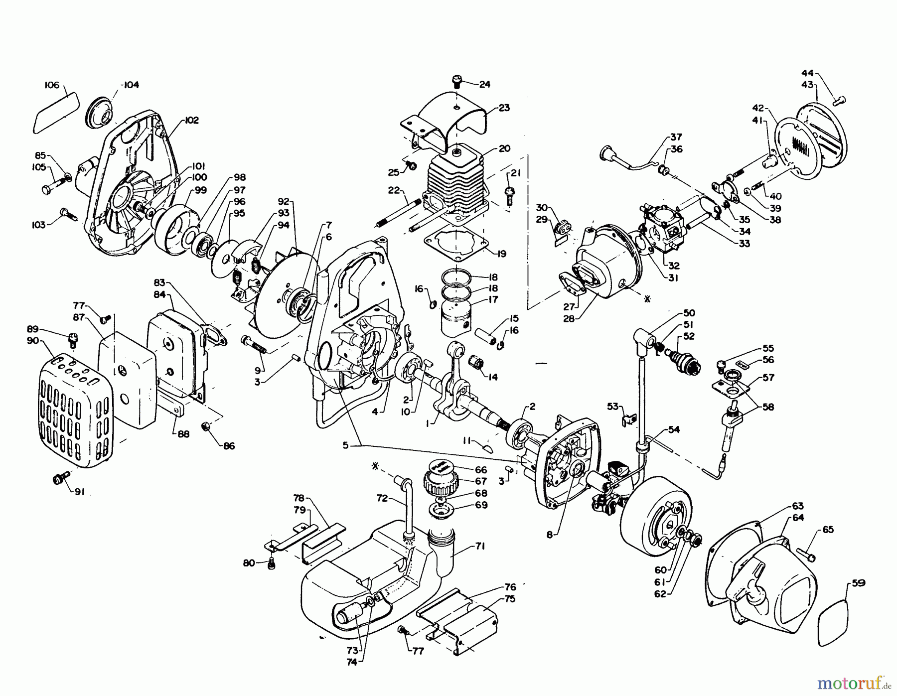  Echo Trimmer, Faden / Bürste SRM-200D - Echo String Trimmer Engine, Crankcase, Stop Switch