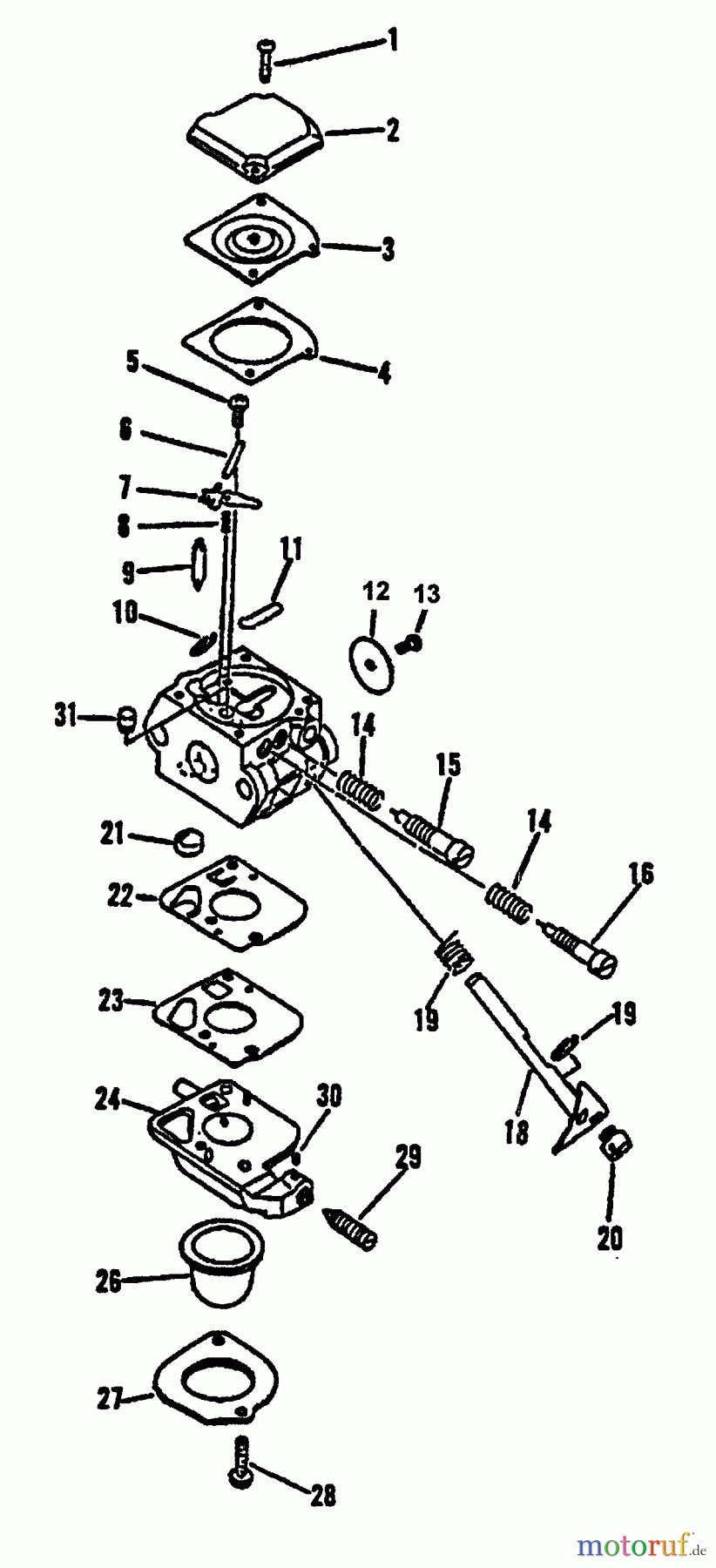  Echo Trimmer, Faden / Bürste SRM-2100 - Echo String Trimmer, S/N:001001 - 159490 (Type 1) Carburetor