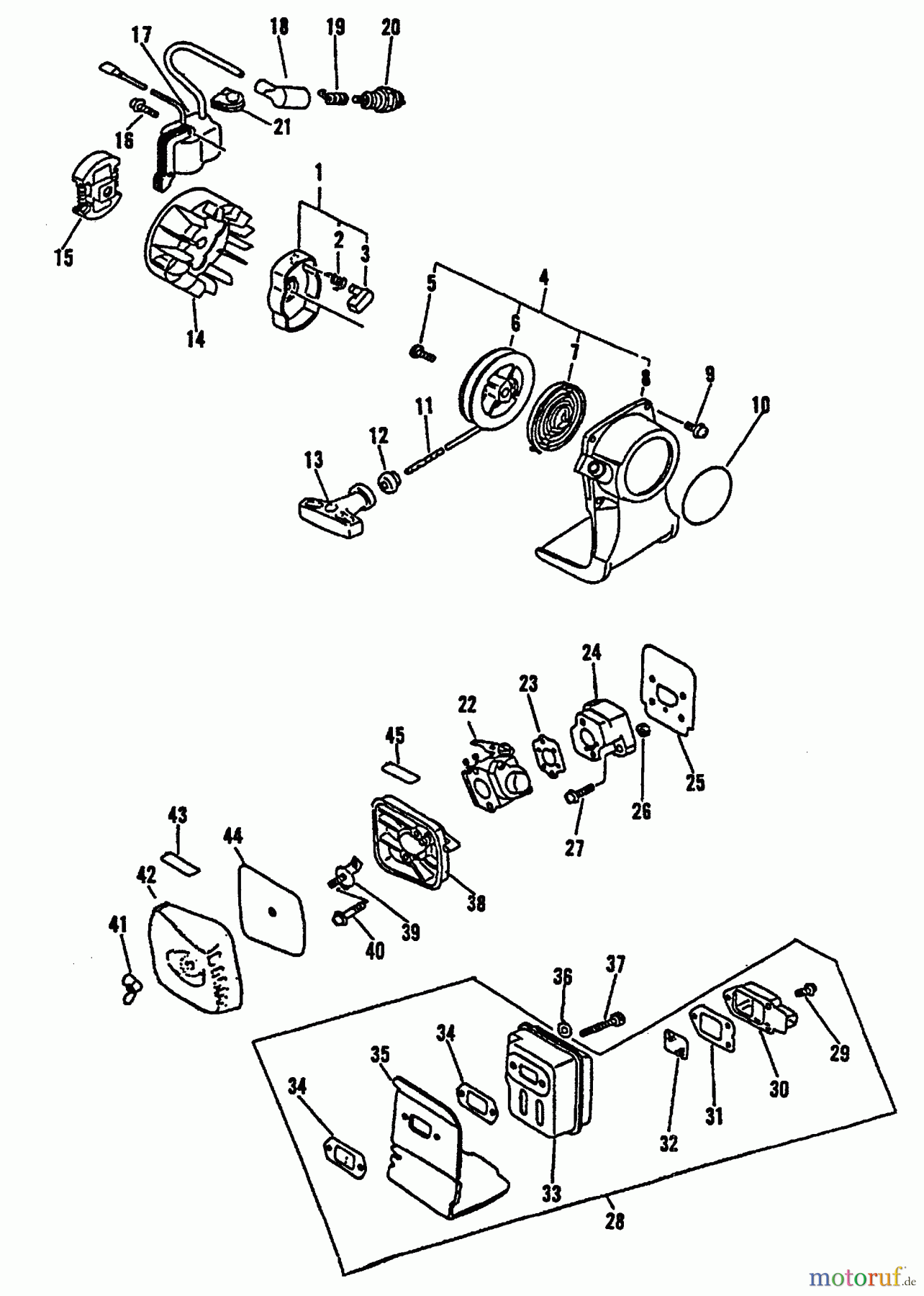  Echo Trimmer, Faden / Bürste SRM-2100 - Echo String Trimmer, S/N:001001 - 159490 (Type 1) Clutch, Exhaust, Ignition, Intake, Starter