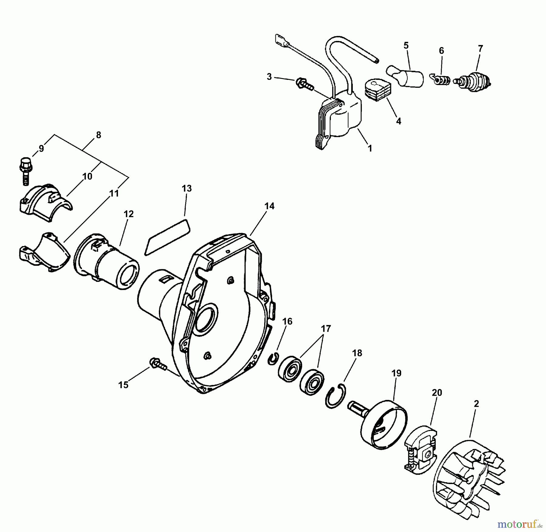  Echo Trimmer, Faden / Bürste SRM-2110 - Echo String Trimmer (Type 1) Ignition, Fan Case