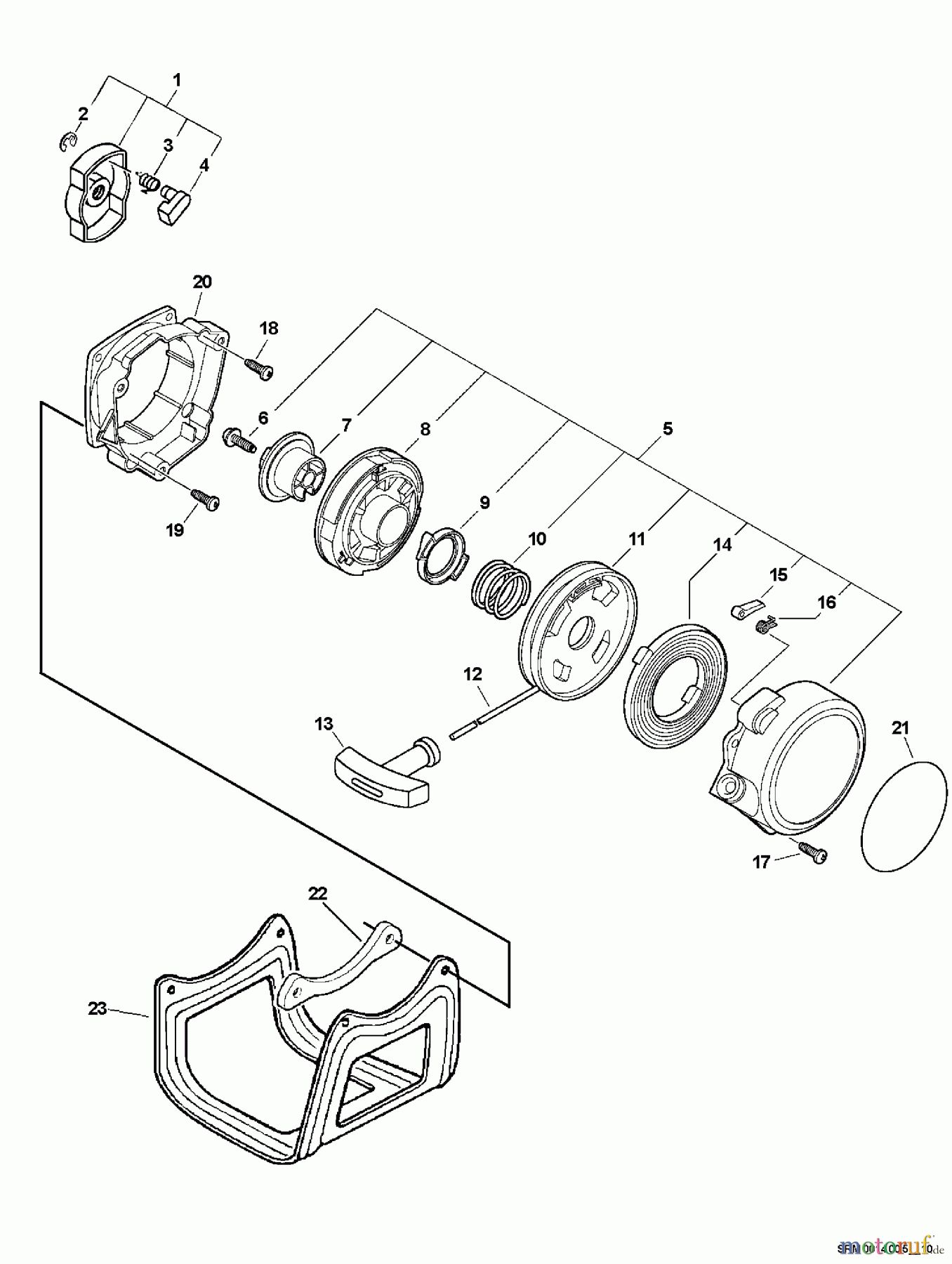  Echo Trimmer, Faden / Bürste SRM-210i - Echo String Trimmer, S/N:S65411001001 - S65411999999 Starter -- i-Start