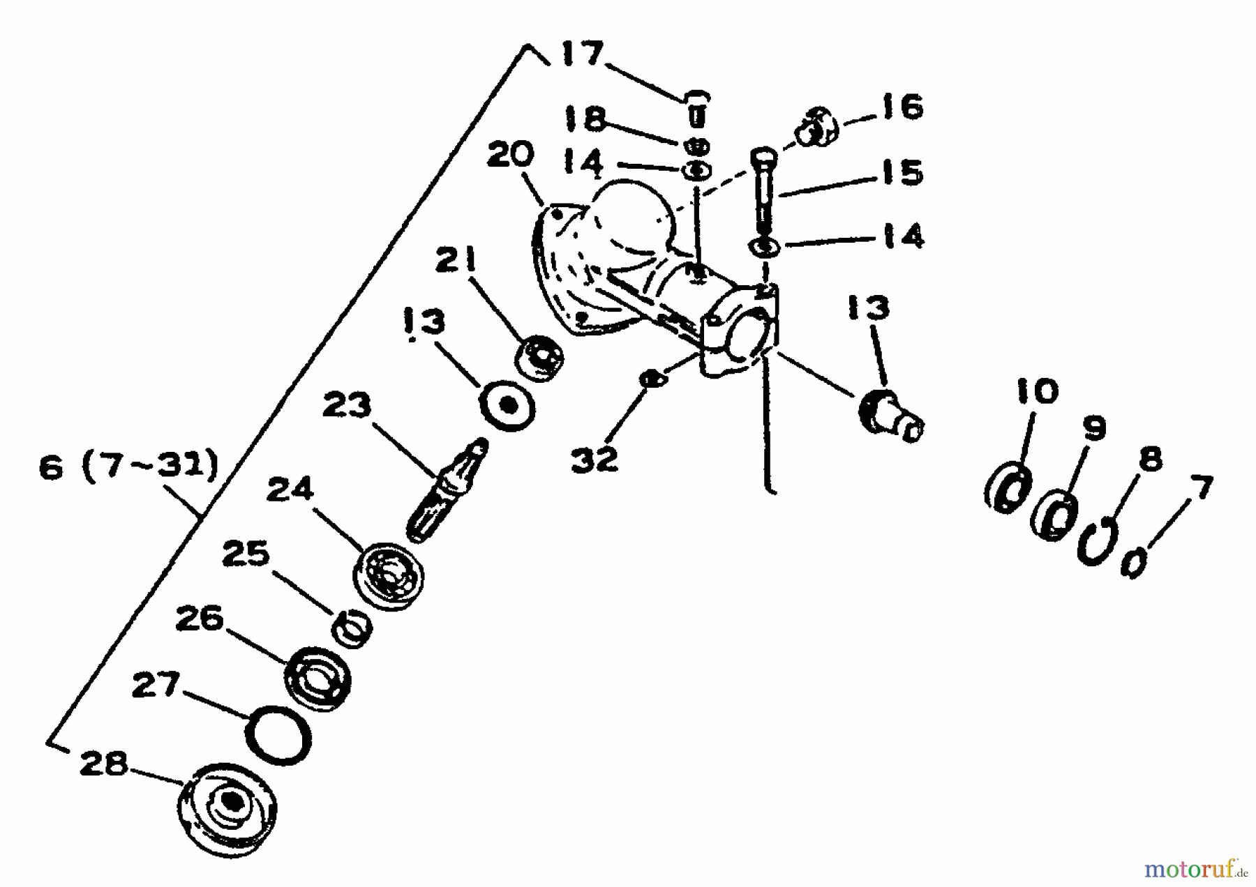 Echo Trimmer, Faden / Bürste SRM-2301 - Echo String Trimmer, S/N:001001 - 0031000 Gear Case
