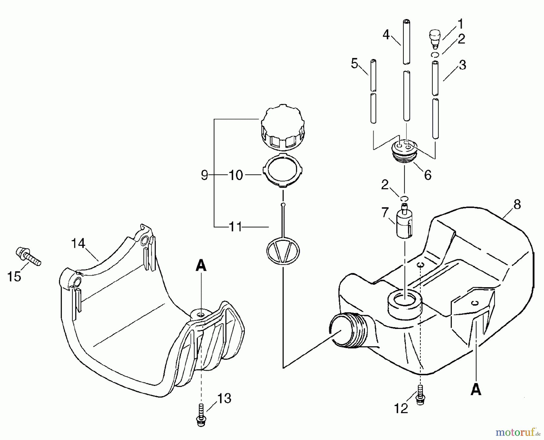  Echo Trimmer, Faden / Bürste SRM-270 - Echo String Trimmer/Brush Cutter, S/N: 36001001 - 36999999 Fuel Tank