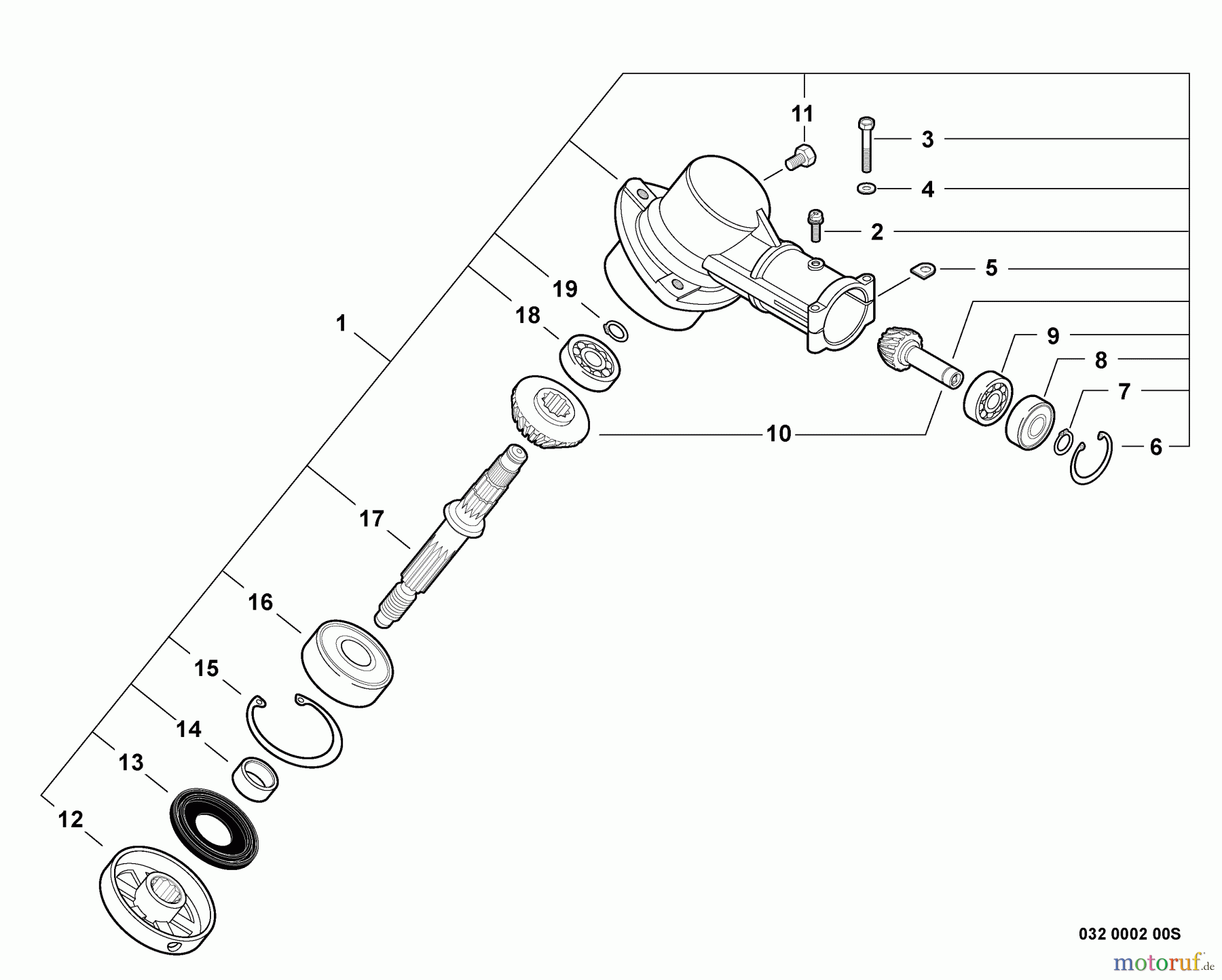  Echo Trimmer, Faden / Bürste SRM-266S - Echo String Trimmer, S/N: T42211001001 - T42211999999 Gear Case