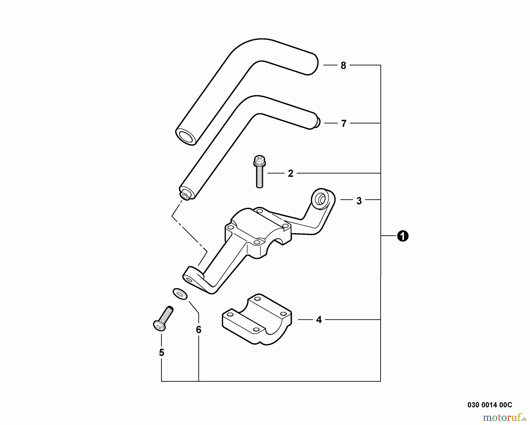 Echo Trimmer, Faden / Bürste SRM-311 - Echo String Trimmer, S/N:S74412001001 - S74412999999 Front Handle