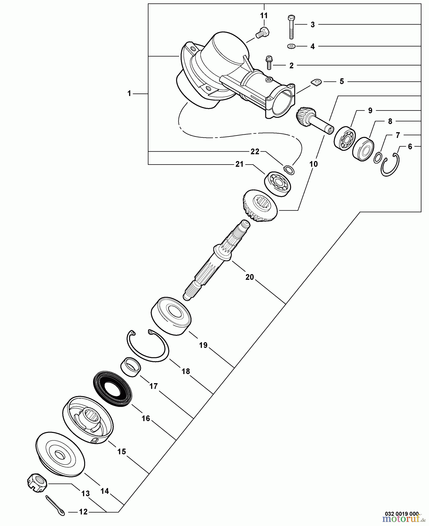  Echo Trimmer, Faden / Bürste SRM-410U - Echo String Trimmer/Brush Cutter, S/N:S05403001001 - S0540399999 Gear Case