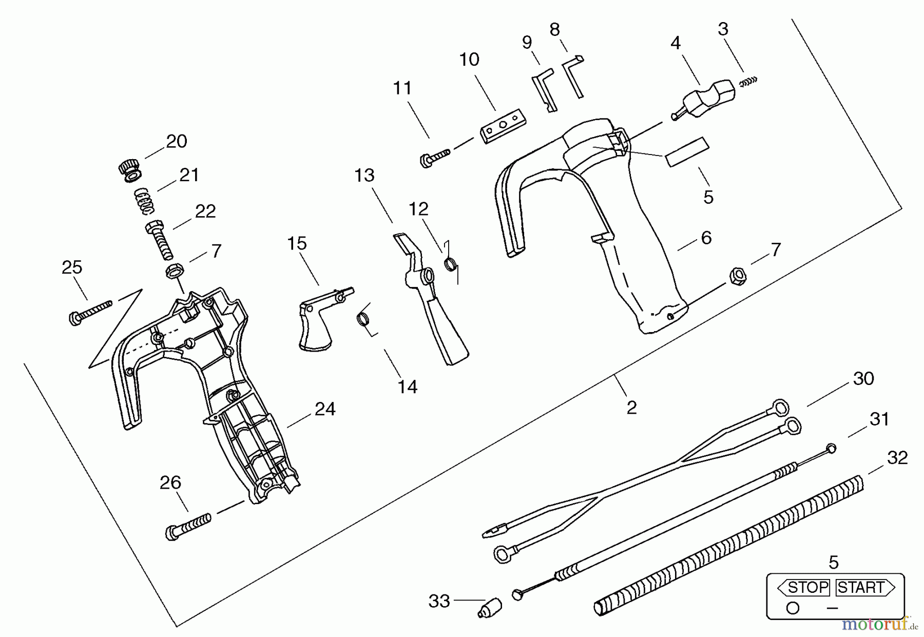  Echo Trimmer, Faden / Bürste SRM-4300R - Echo String Trimmer/Brush Cutter, S/N: S51220001001 - S51220999999 Throttle Control