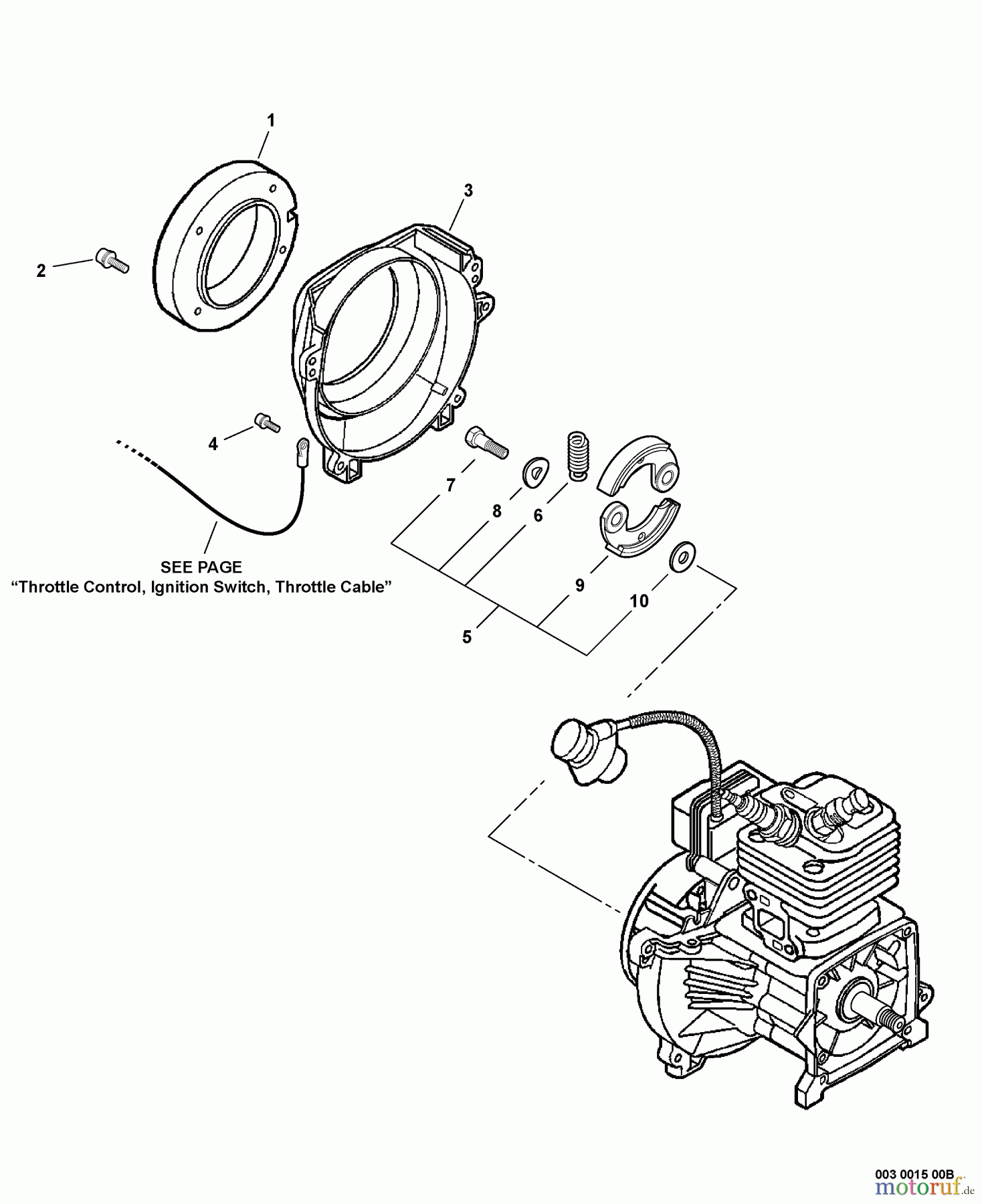  Echo Bohrer / Erdbohrer EA-410 - Echo Earth Auger, S/N: E01904001001 - E01904999999 Fan Cover, Clutch