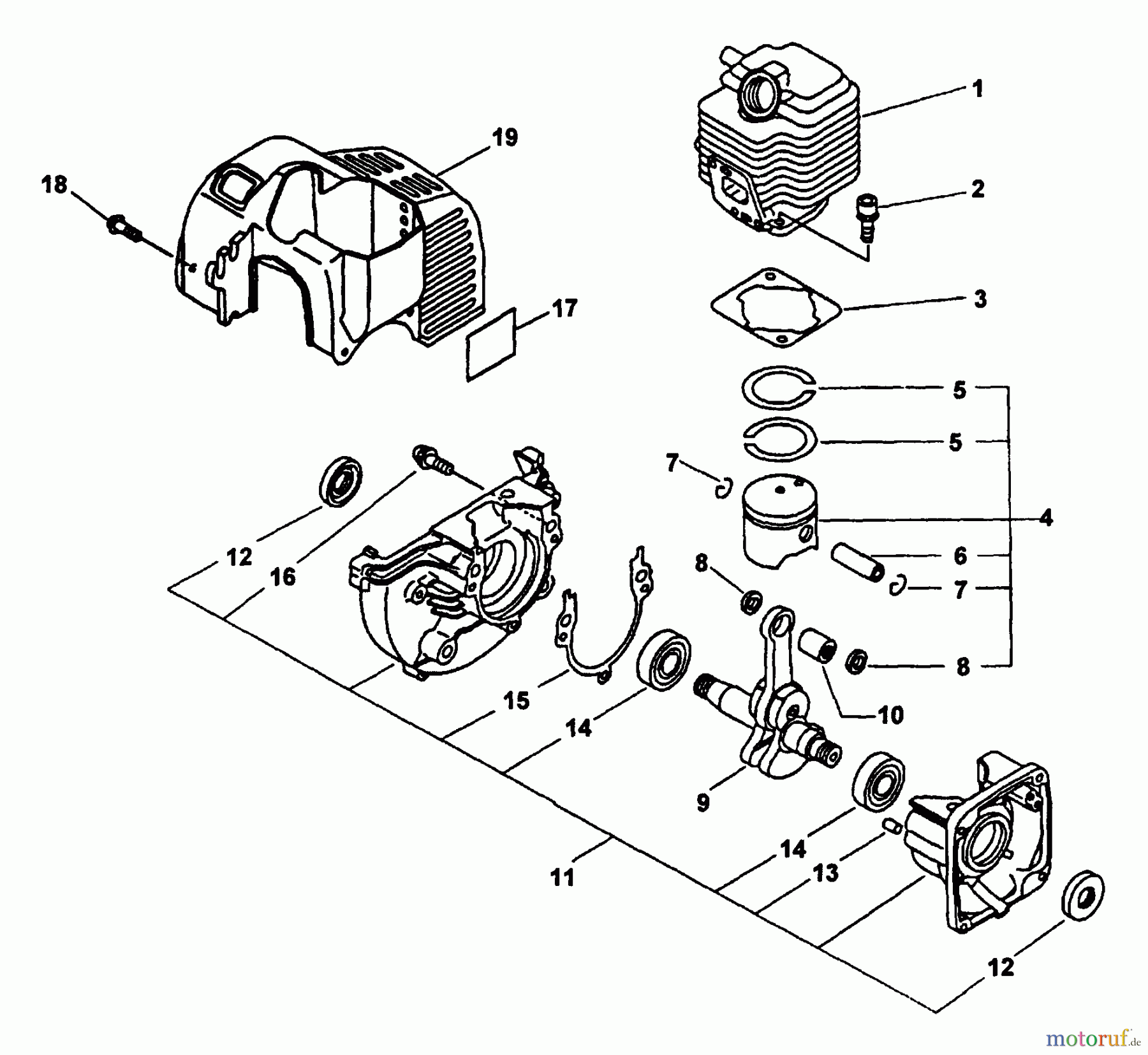  Echo Bohrer / Erdbohrer EDR-2400 - Echo Reversible Engine Drill (Type 1) Engine, Crankcase, Cover