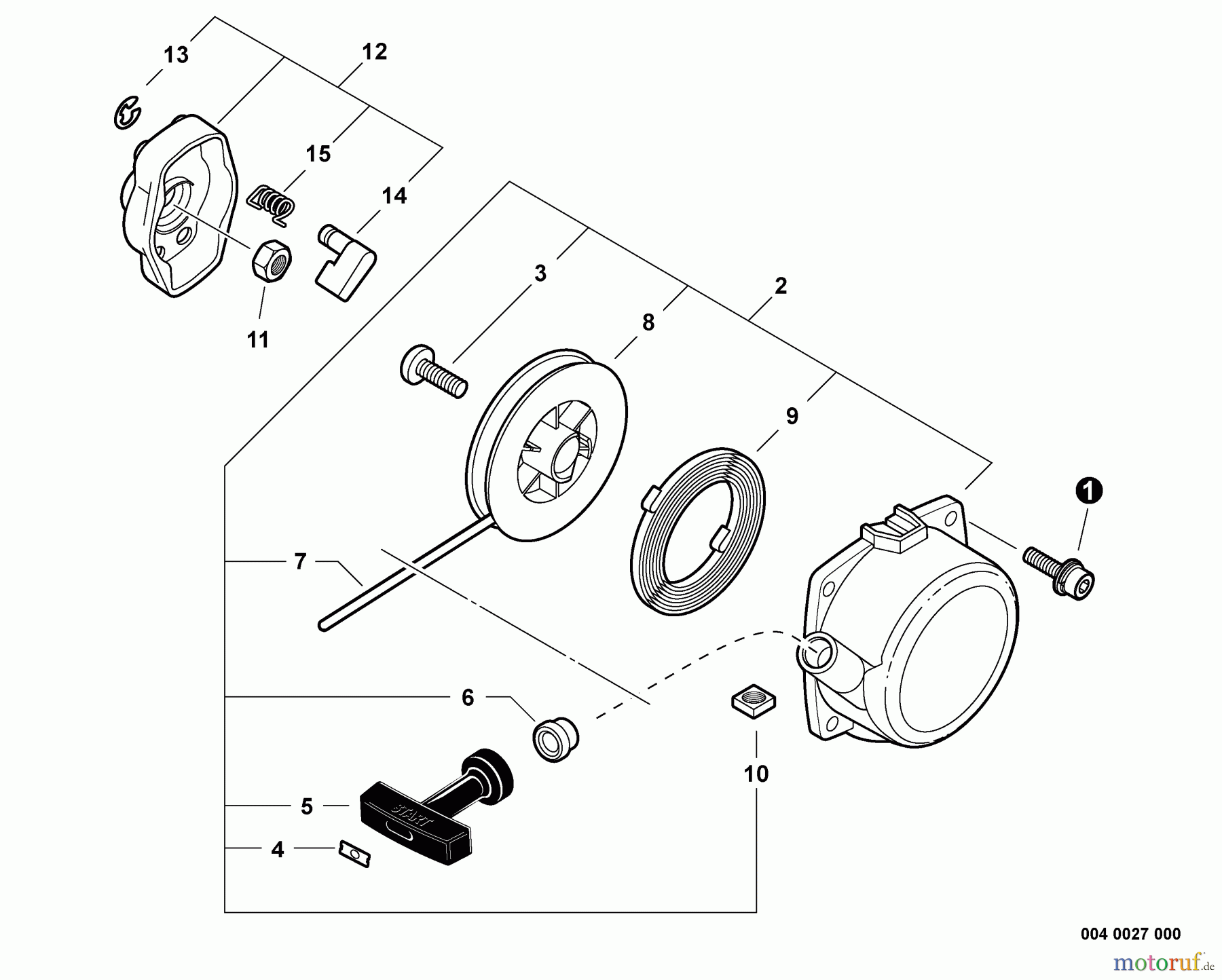  Echo Trimmer, Faden / Bürste SRM-230U - Echo String Trimmer/Brush Cutter, S/N:S82213001001 - S8221399999 Starter