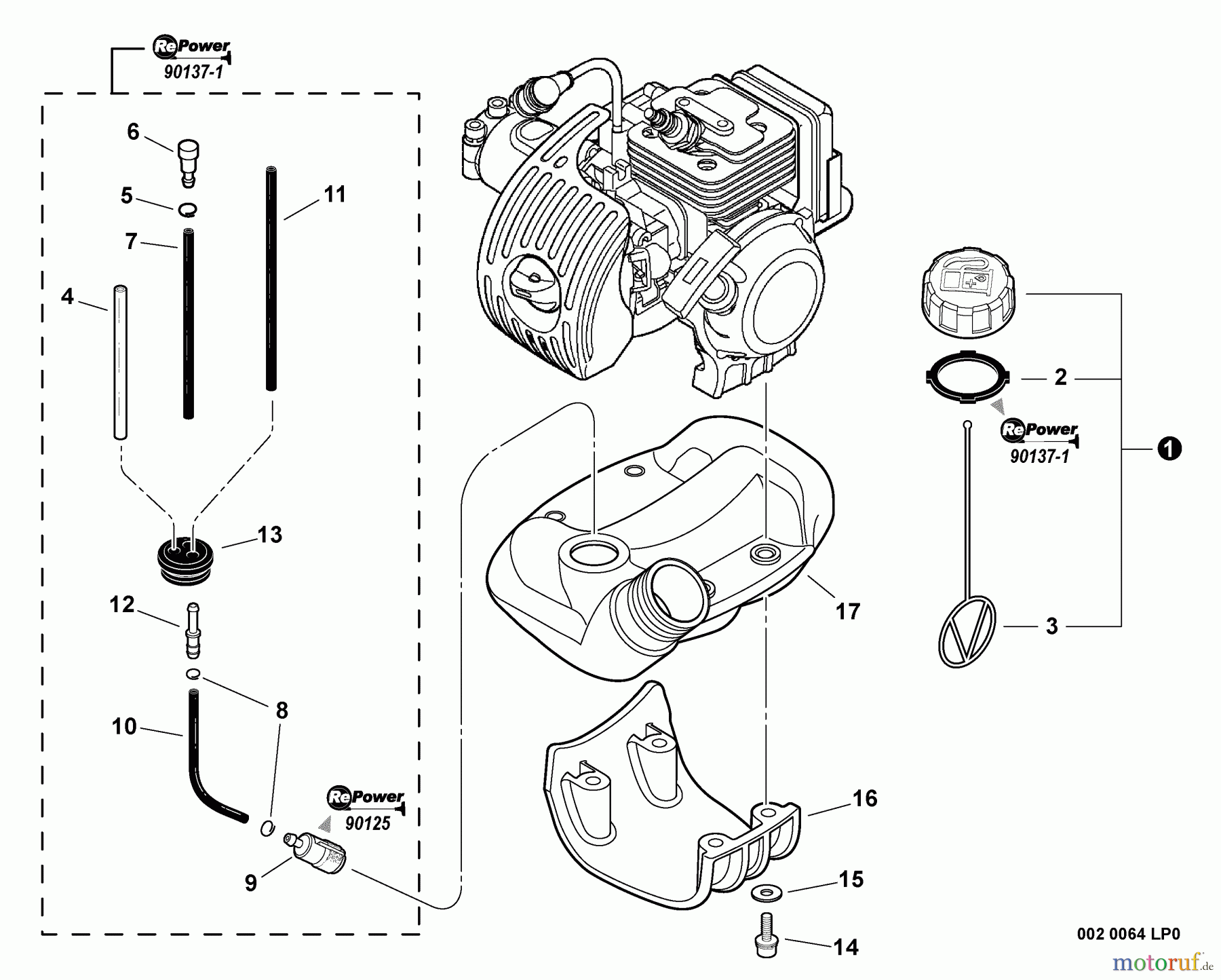  Echo Hochentaster PPT-266H - Echo Pole Saw / Pruner, S/N: E04512001001 - E04512999999 Fuel System  S/N: E04512001866 - E04512999999