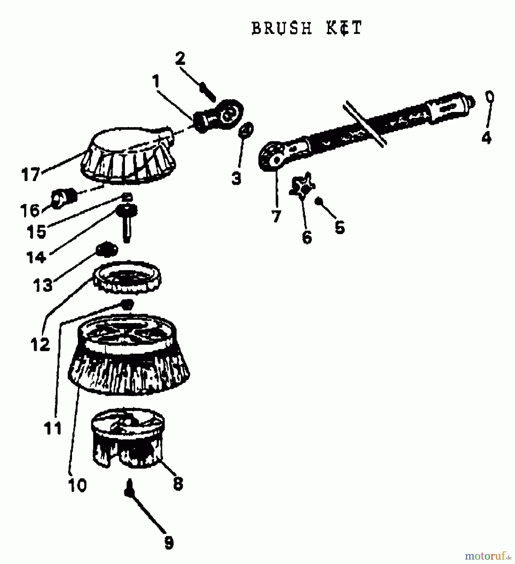 Echo Hochdruckreiniger HPP-1890 - Echo Pressure Washer, S/N: 1457 - 1606 (1993 and 1994 Models) Brush Kit