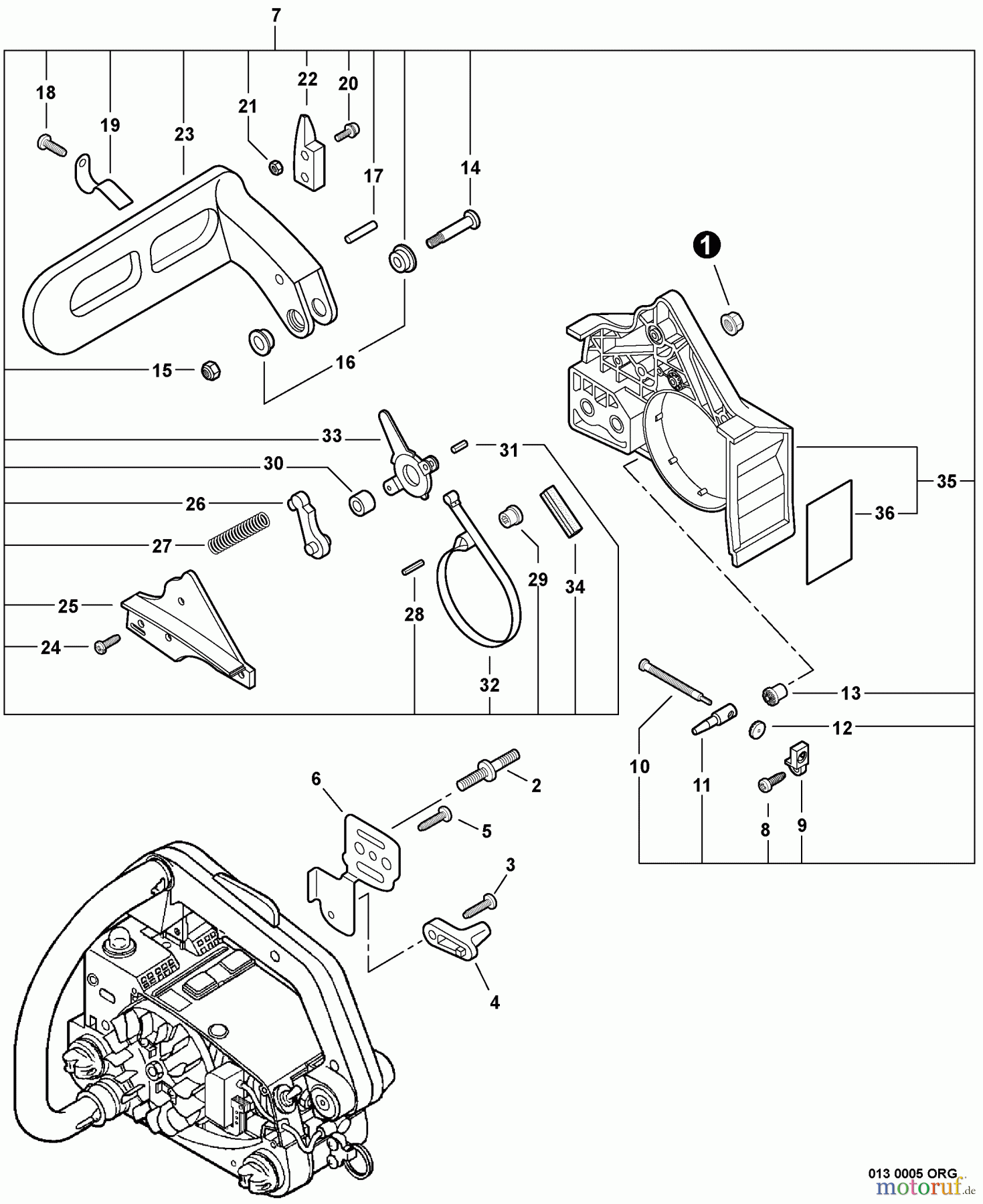  Echo Sägen, Kettensägen CS-341 - Echo Chainsaw, S/N: C08511001001 - C08511999999 Chain Brake