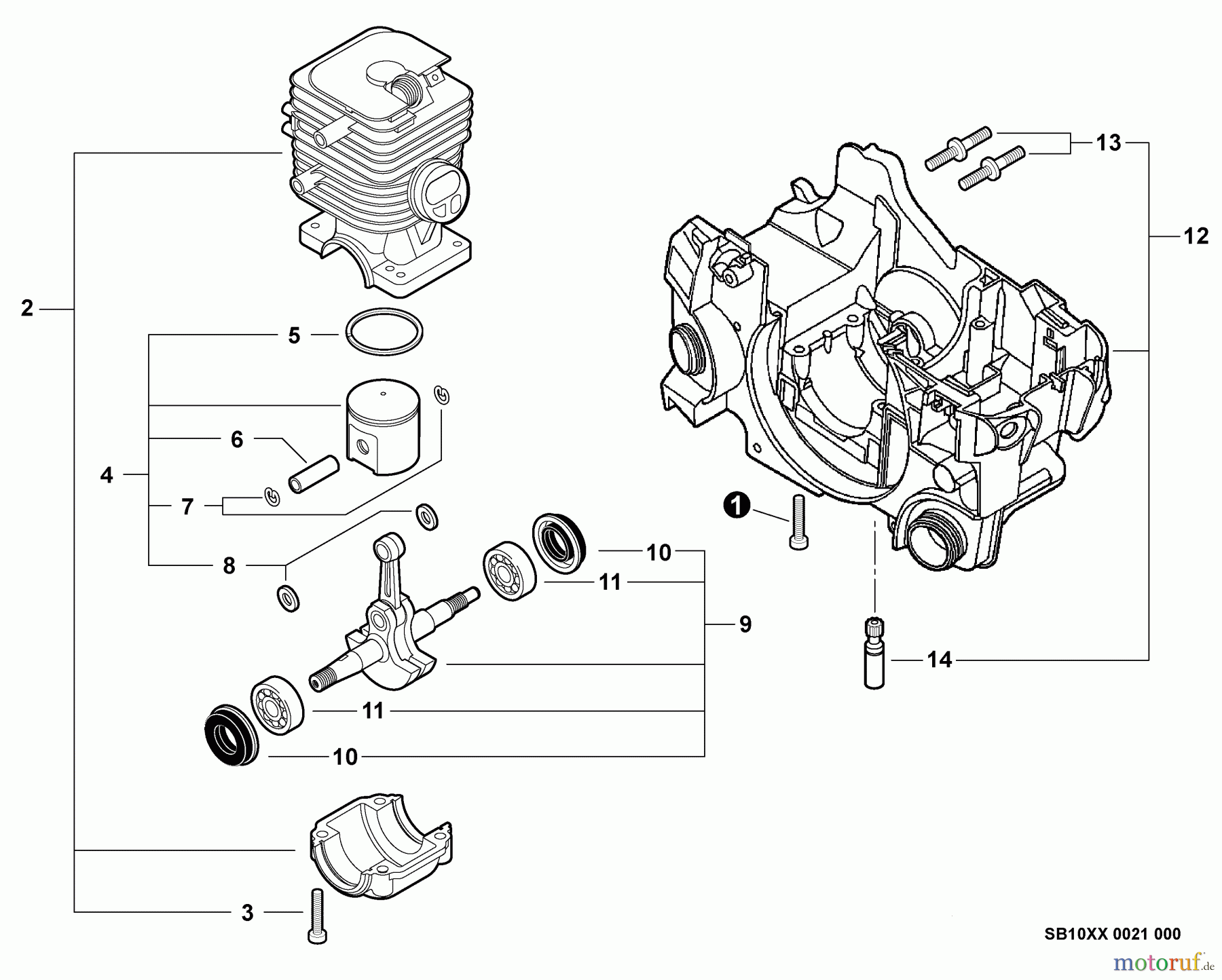  Echo Sägen, Kettensägen CS-352 - Echo Chainsaw, S/N: C19711001001 - C19711999999 Engine, Engine Housing