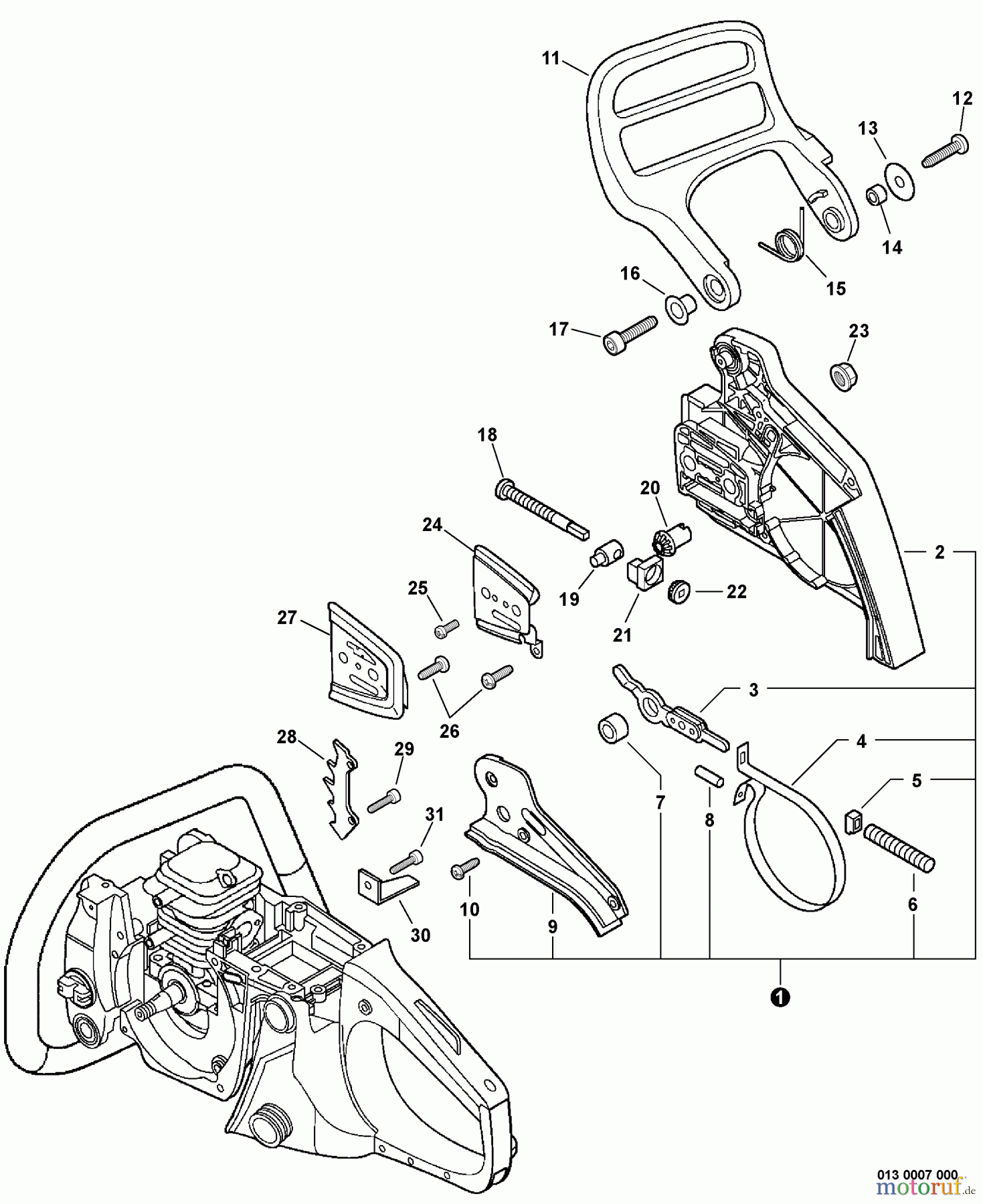  Echo Sägen, Kettensägen CS-400 - Echo Chainsaw, S/N: C09011001001 - C09011999999 Chain Brake