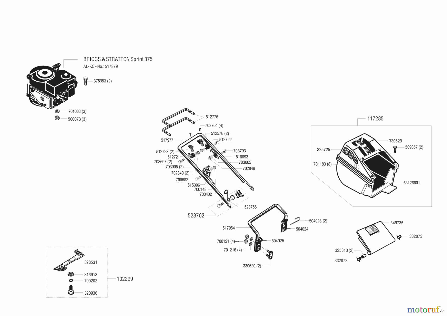  AL-KO Gartentechnik Benzinrasenmäher H-45  XR ab 03/1996 Seite 1