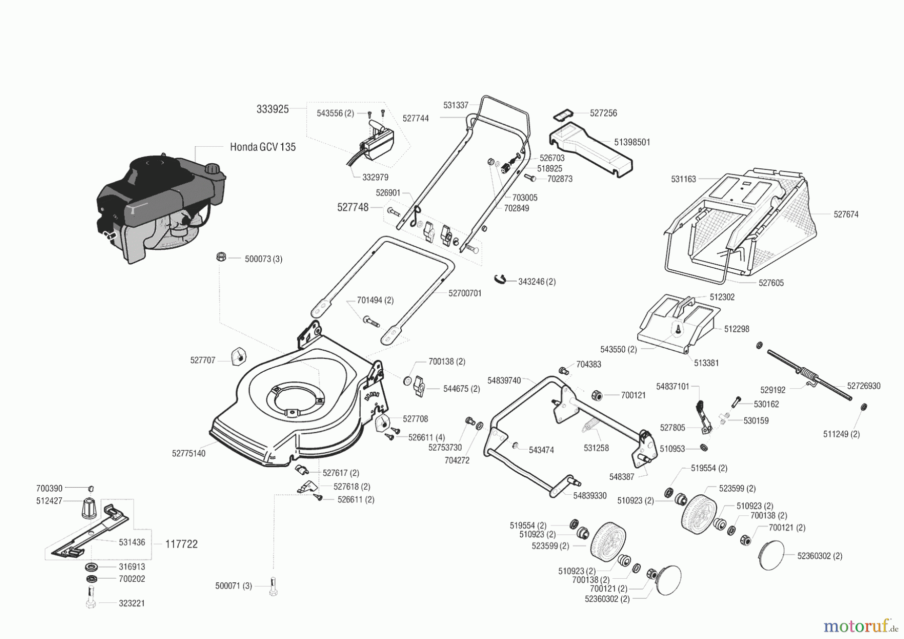  Euro Line Gartentechnik Benzinrasenmäher 4700 H  03/1999 - 02/2001 Seite 1