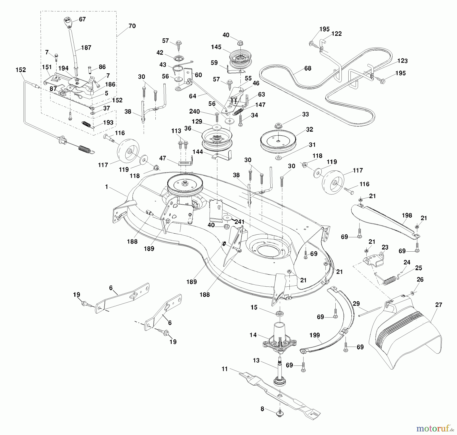 Husqvarna Rasen und Garten Traktoren PB 19546LT (96042003500) - Husqvarna Lawn Tractor (2008-02 & After) Mower Deck