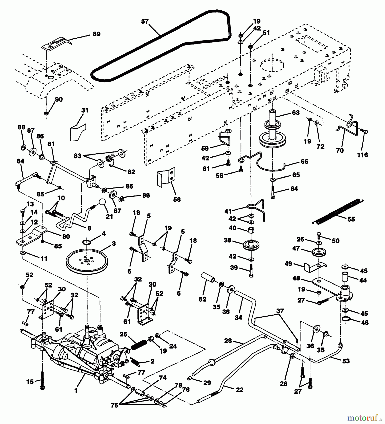  Husqvarna Rasen und Garten Traktoren YT 150 (954840021) (HCYT150A) - Husqvarna Yard Tractor (1996-01 to 1996-03) Drive