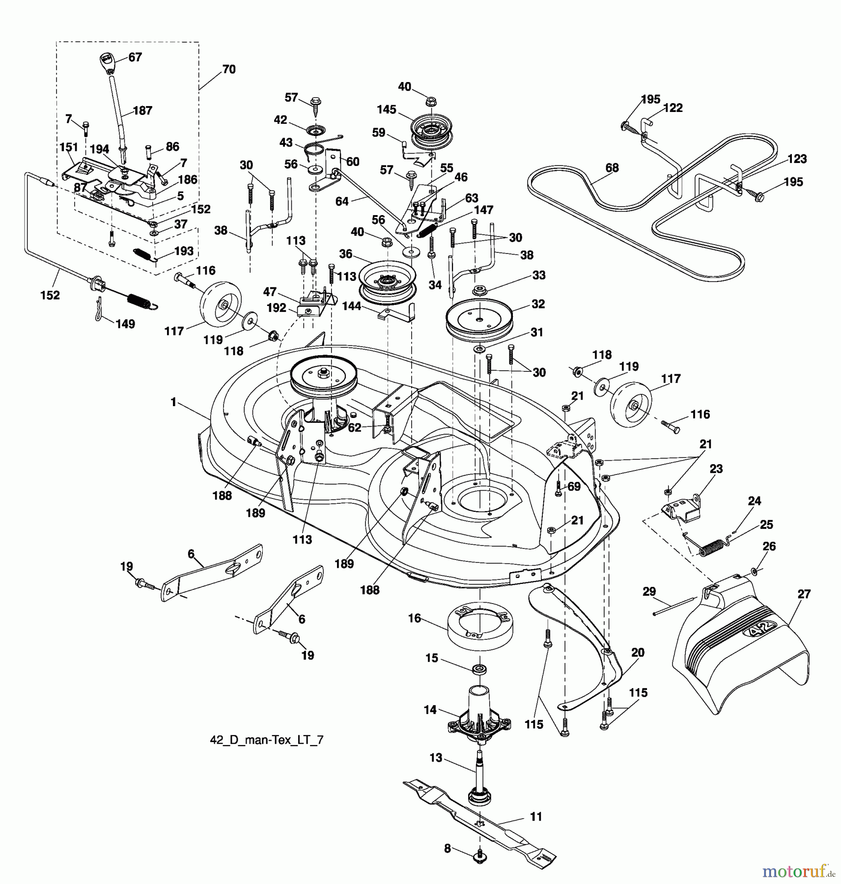 Husqvarna Rasen und Garten Traktoren YT 16542T (96043002400) - Husqvarna Yard Tractor (2007-02 & After) Mower Deck