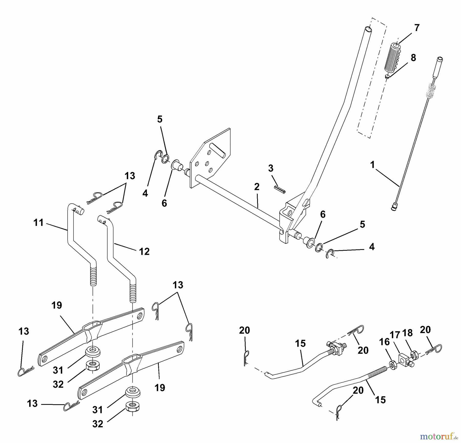  Husqvarna Rasen und Garten Traktoren YTH 130 (954170026) (HEYTH130L) - Husqvarna Yard Tractor (2001-02 & After) Mower Lift