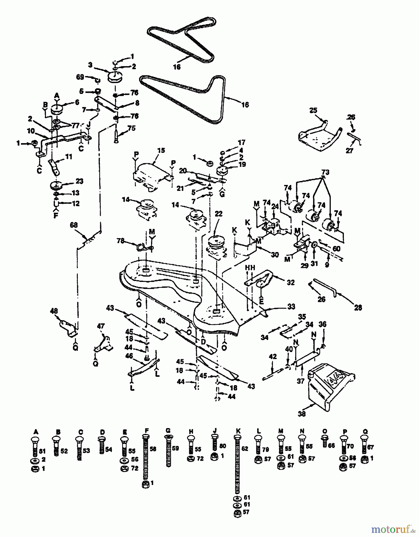 Husqvarna Rasen und Garten Traktoren YTH 142 (954000352) (H14H44A) - Husqvarna Yard Tractor (1991-08 & After) Mower