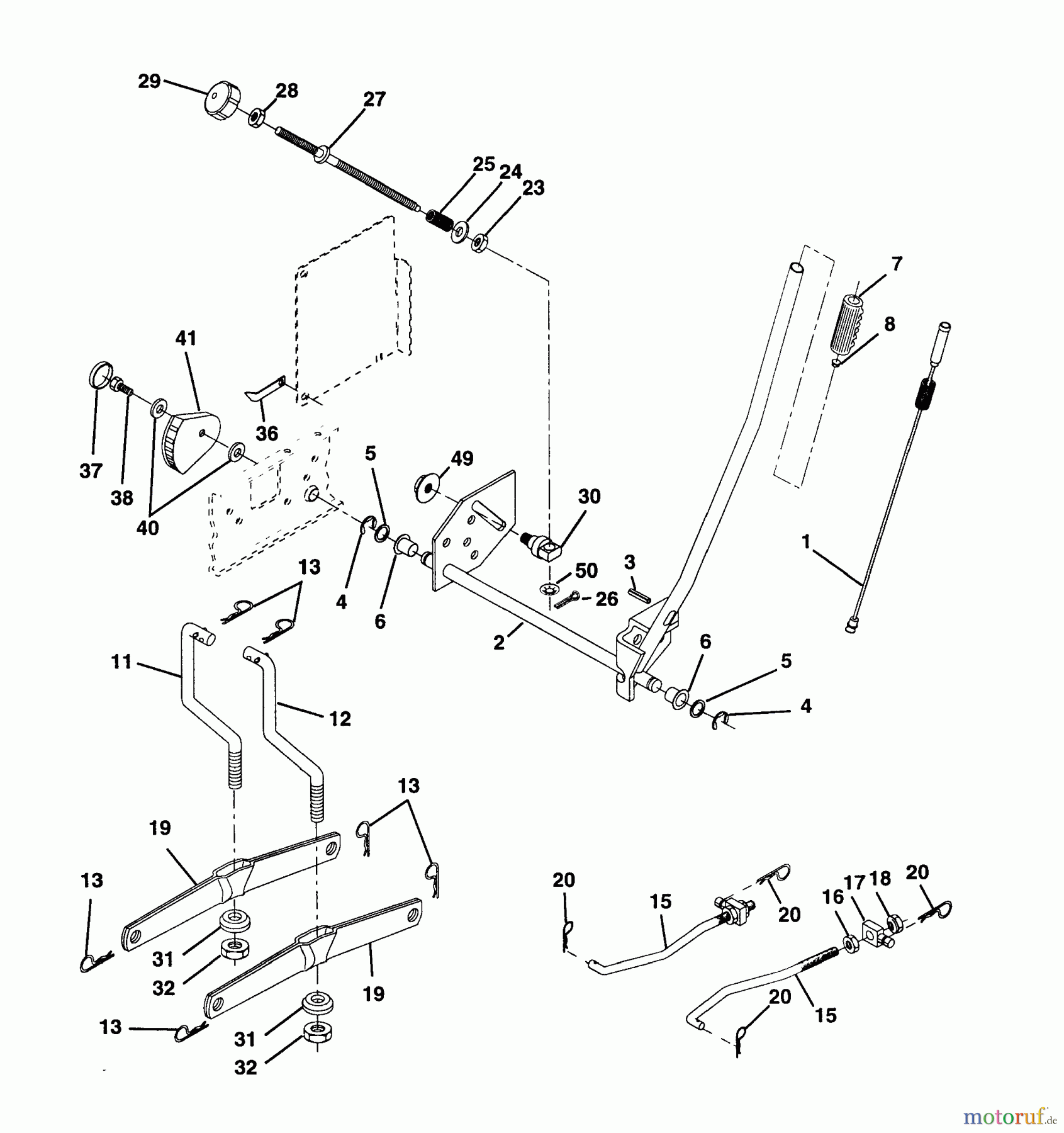 Husqvarna Rasen und Garten Traktoren YTH 150 (954140007) (HCLTH150C) - Husqvarna Yard Tractor (1997-05 & After) Mower Lift