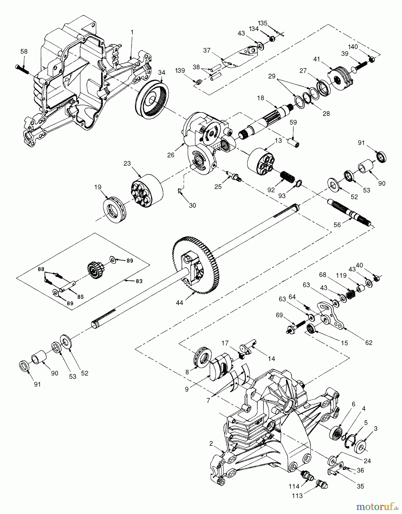 Husqvarna Rasen und Garten Traktoren YTH 150 (954140007) (HCLTH150H) - Husqvarna Yard Tractor (1998-10 to 1999-02) Hydro Gear Transaxle - Model Number 319-0650