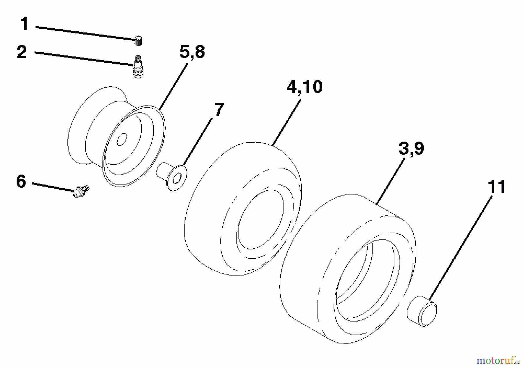  Husqvarna Rasen und Garten Traktoren LTH 120 (954140003C) - Husqvarna Lawn Tractor (1998-02 & After) Wheels & Tires