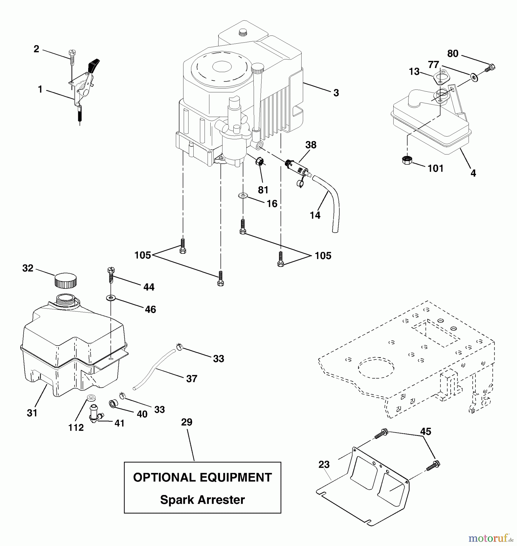  Husqvarna Rasen und Garten Traktoren YTH 1542 (954568526) (YTHK1542A) - Husqvarna Yard Tractor (2002-01 to 2002-01) Engine