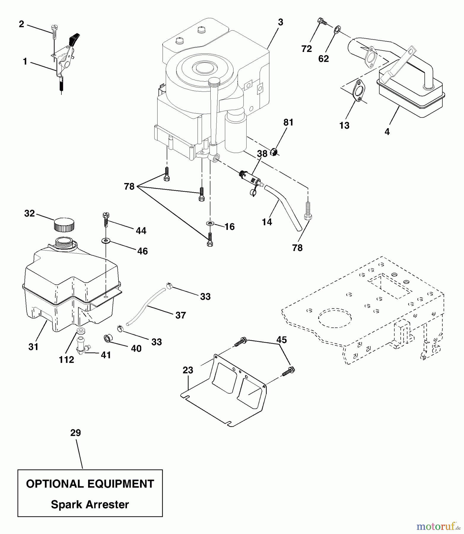 Husqvarna Rasen und Garten Traktoren YTH 1542E (954567048) - Husqvarna Yard Tractor (2001-12 & After) Engine