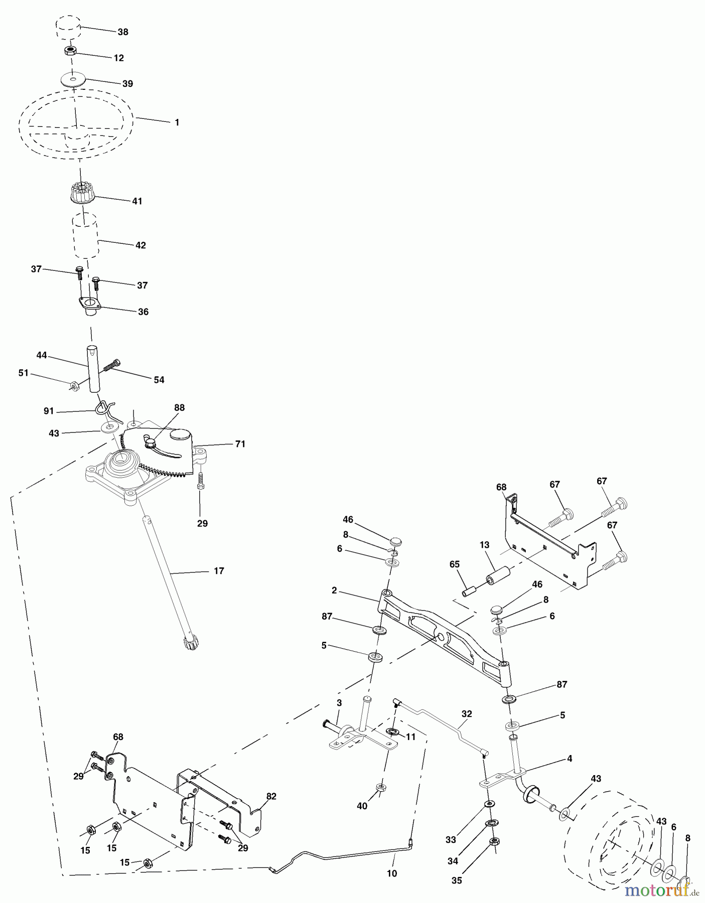  Husqvarna Rasen und Garten Traktoren YTH 1542XPE (954567253) - Husqvarna Yard Tractor (2002-02 & After) Steering Assembly