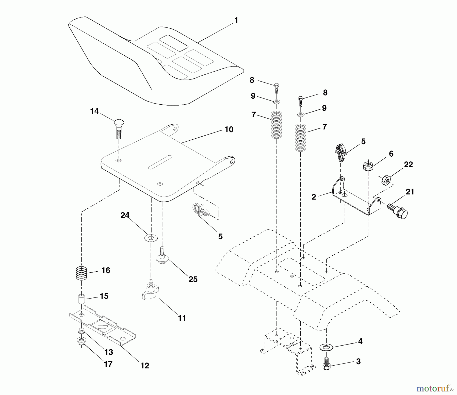  Husqvarna Rasen und Garten Traktoren YTH 1542XPF (954567253) - Husqvarna Yard Tractor (2002-02 & After) Seat Assembly