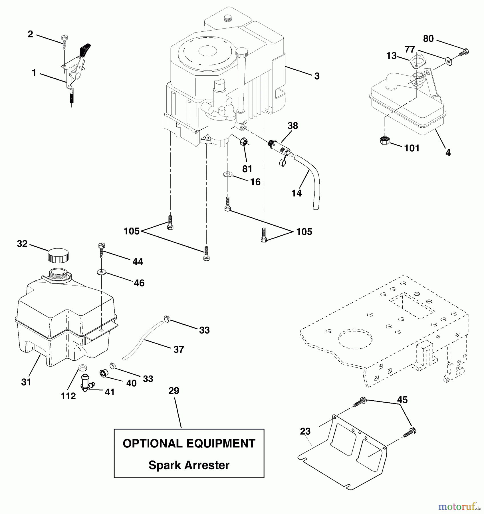  Husqvarna Rasen und Garten Traktoren YTH 1746 (954568533) - Husqvarna Yard Tractor (2002-01 to 2002-01) Engine