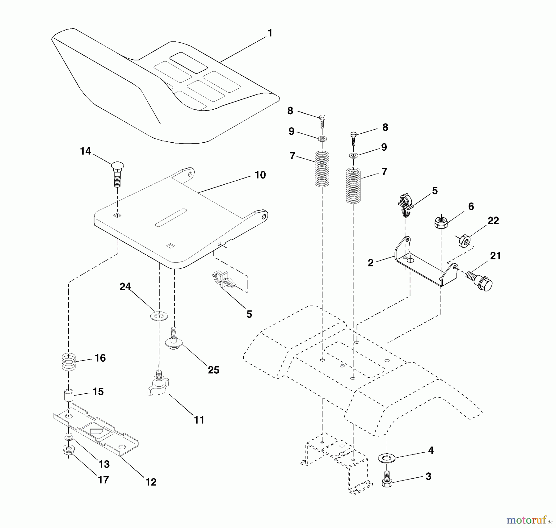  Husqvarna Rasen und Garten Traktoren YTH 1746 (954568533) - Husqvarna Yard Tractor (2002-01 to 2002-01) Seat Assembly