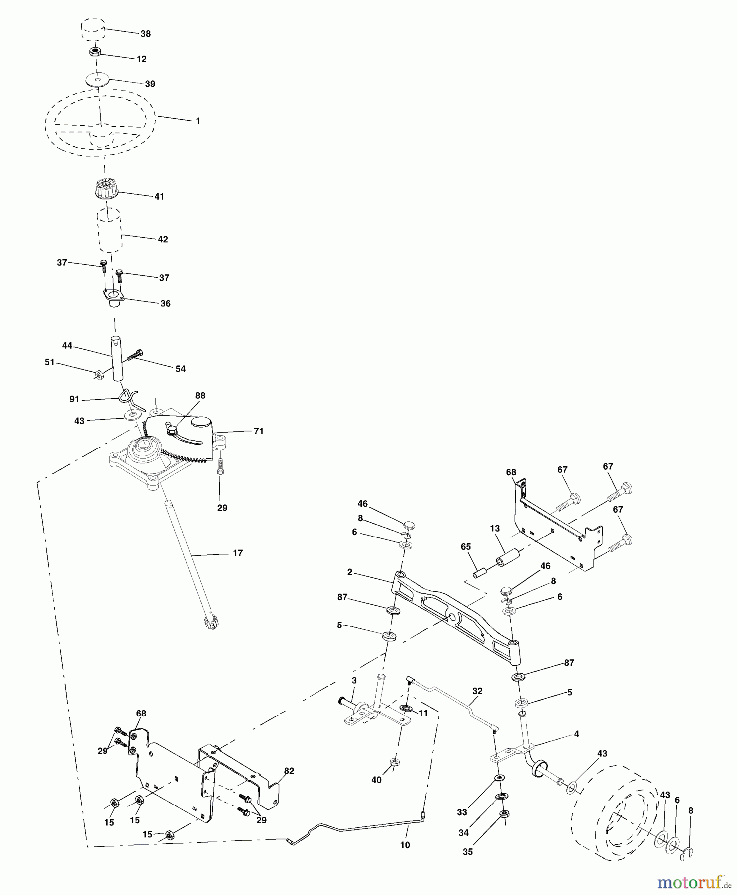 Husqvarna Rasen und Garten Traktoren YTH 1746 (954568533) - Husqvarna Yard Tractor (2002-02 & After) Steering Assembly
